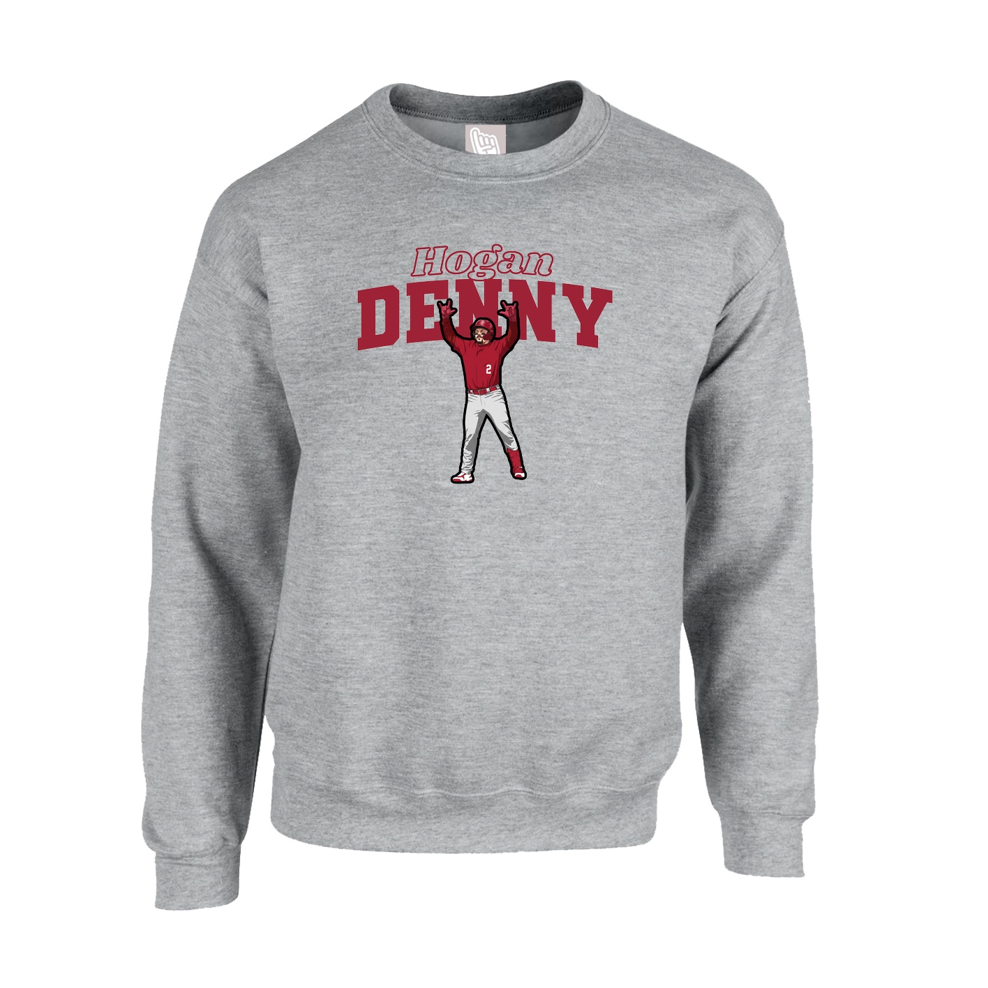 Fleece Crew — Name Arch in Grey
