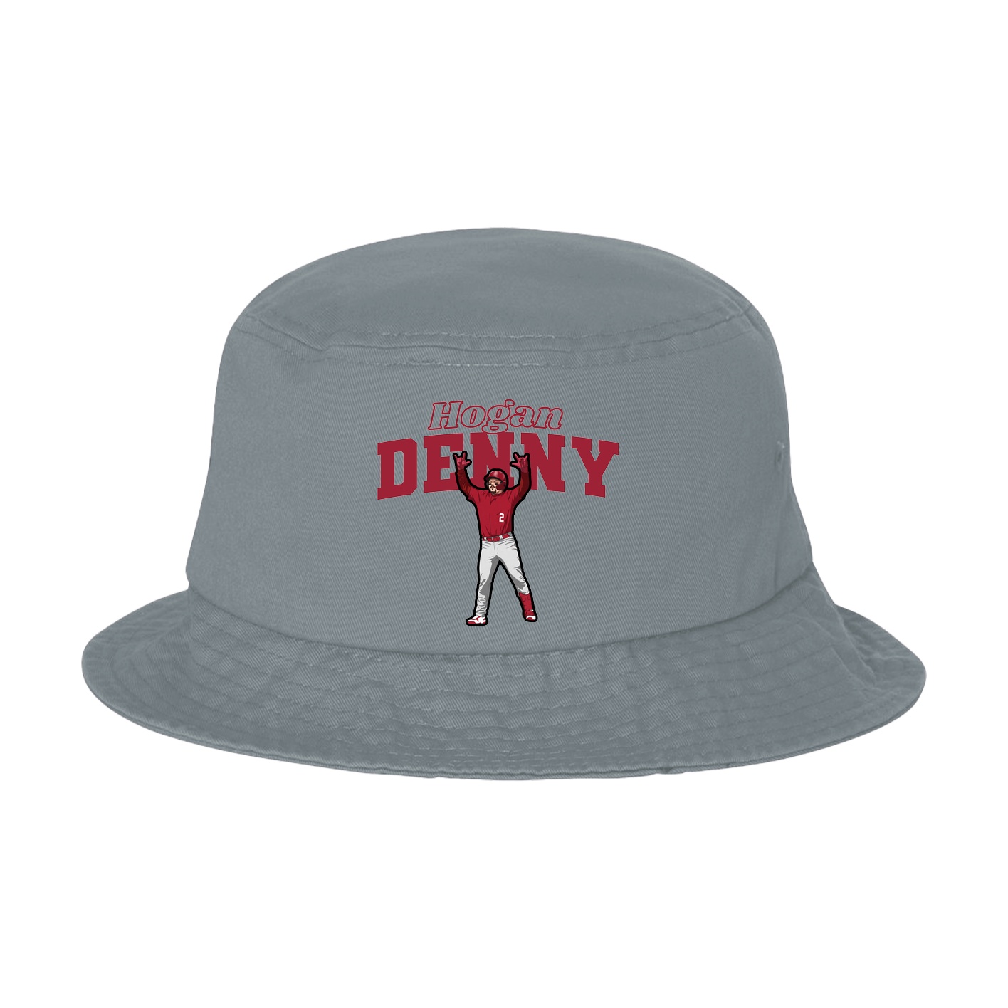 Bucket Cap — Name Arch in Grey