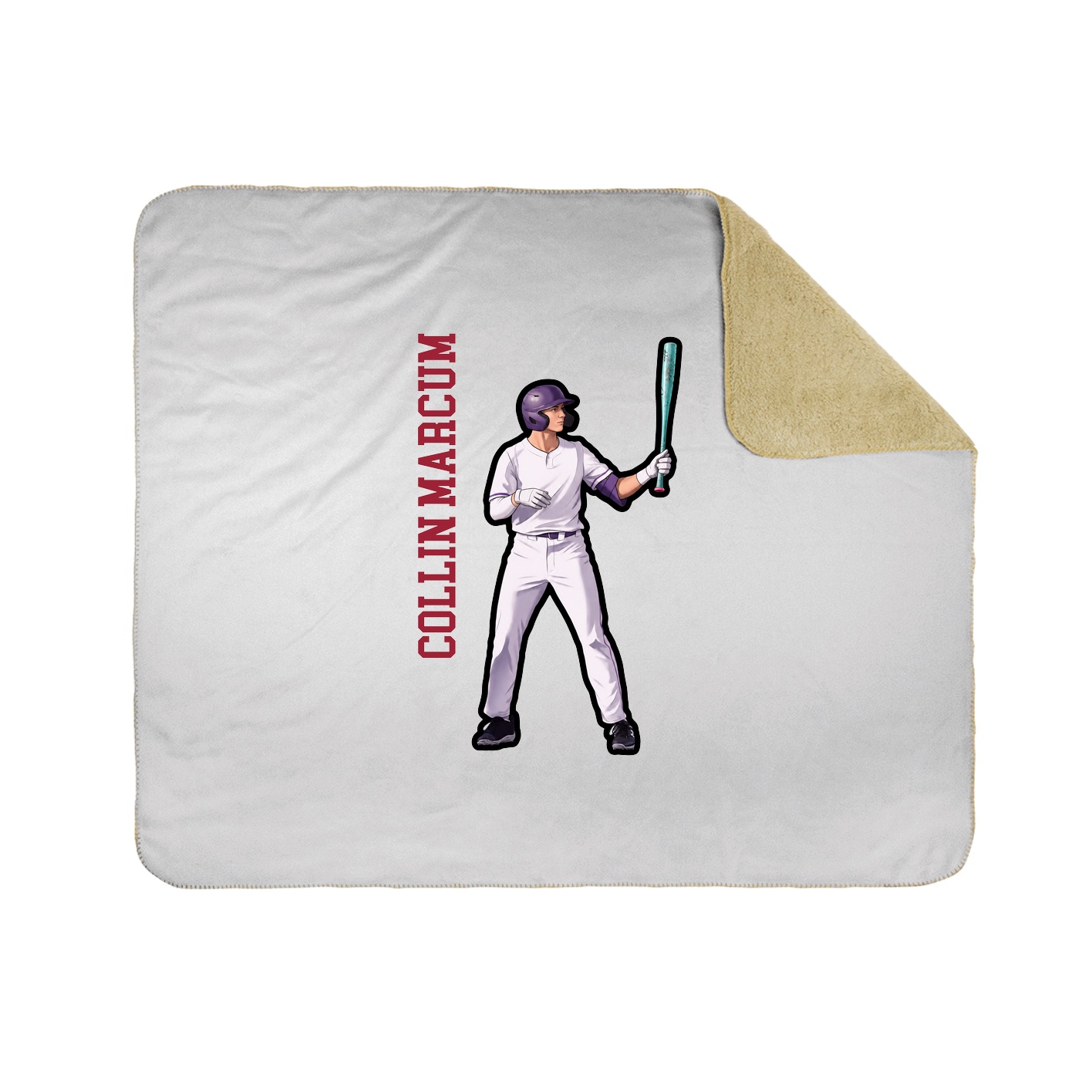 Throw Blanket — Name Vertical in White