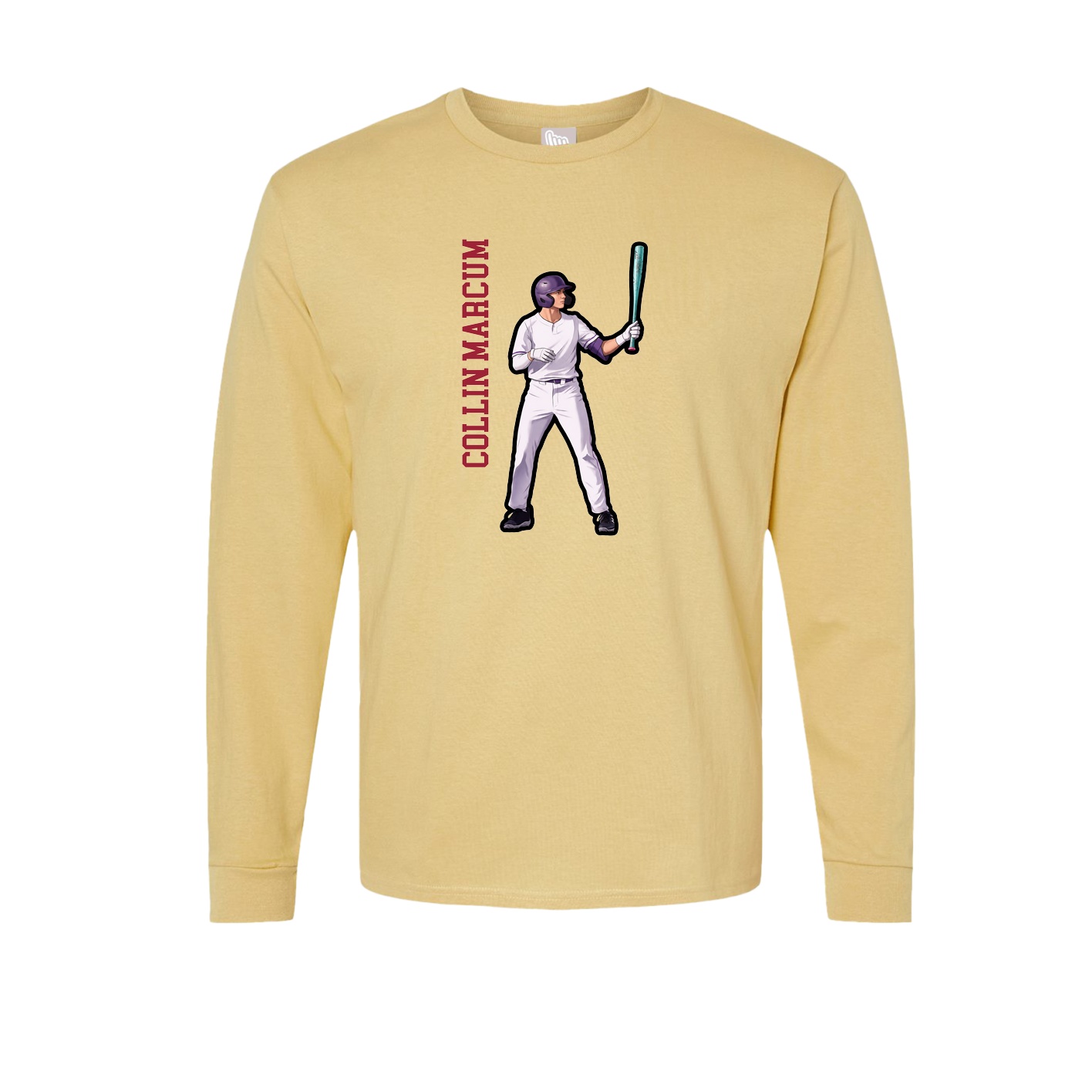 Long Sleeve Tee — Name Vertical in Vegas Gold