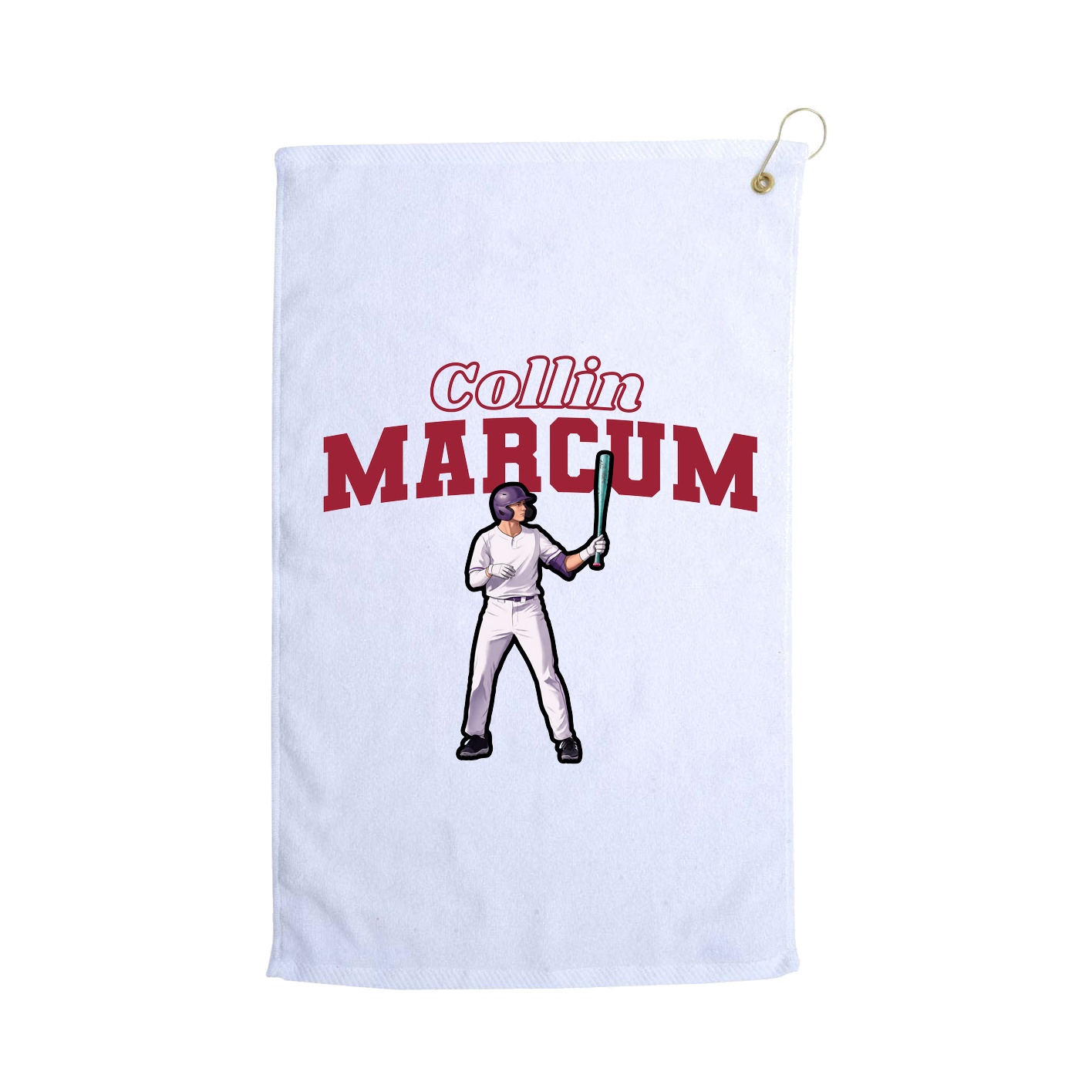 Golf Towel — Name Arch in White