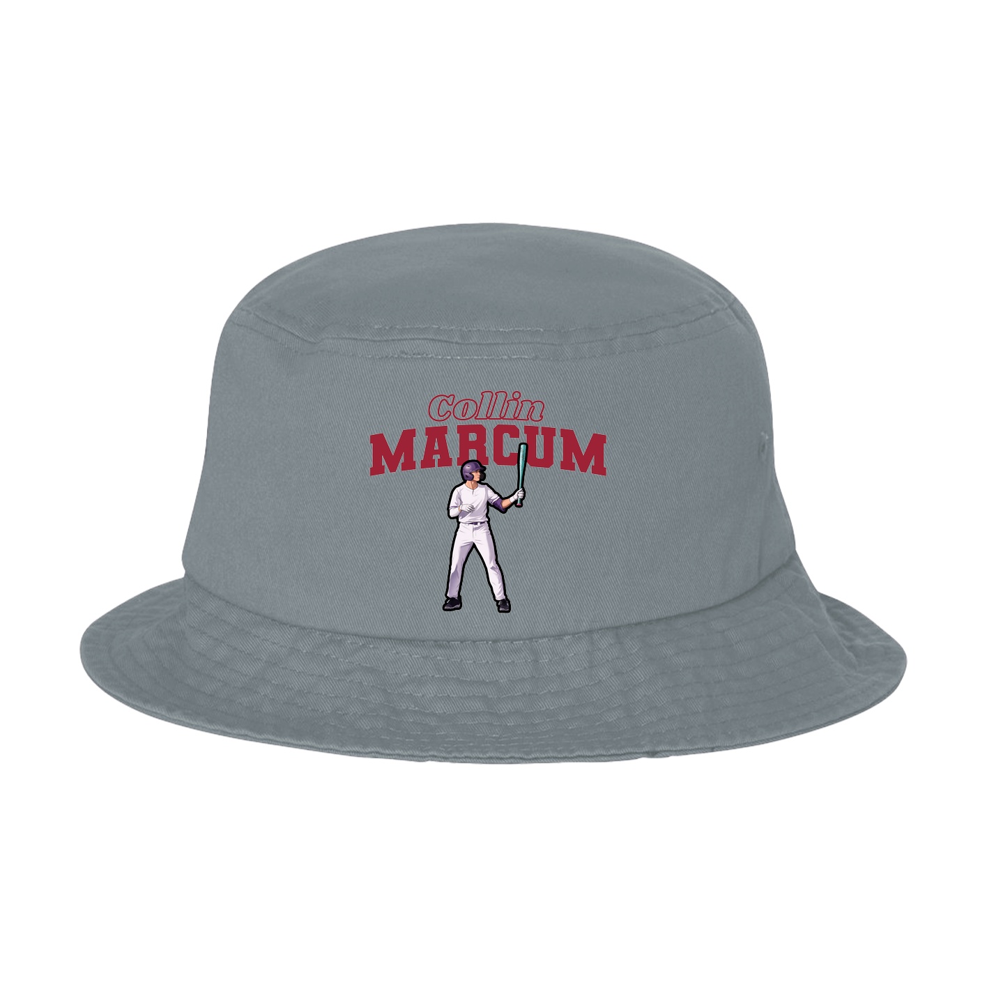 Bucket Cap — Name Arch in Grey