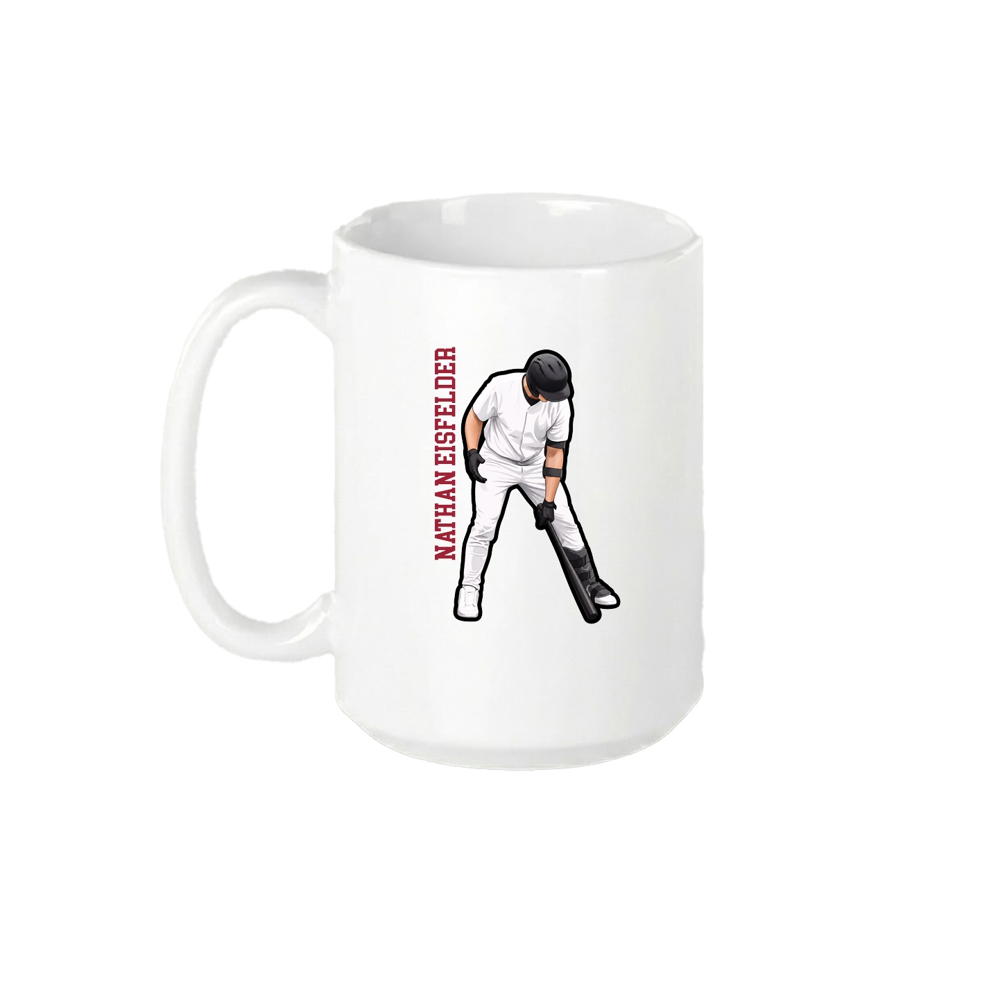 15oz Coffee Mug — Name Vertical in White