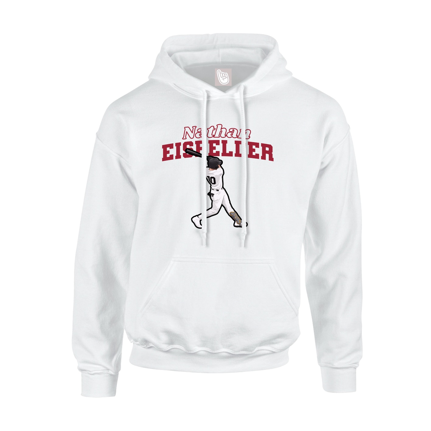 Youth Hoodie — Name Arch in White
