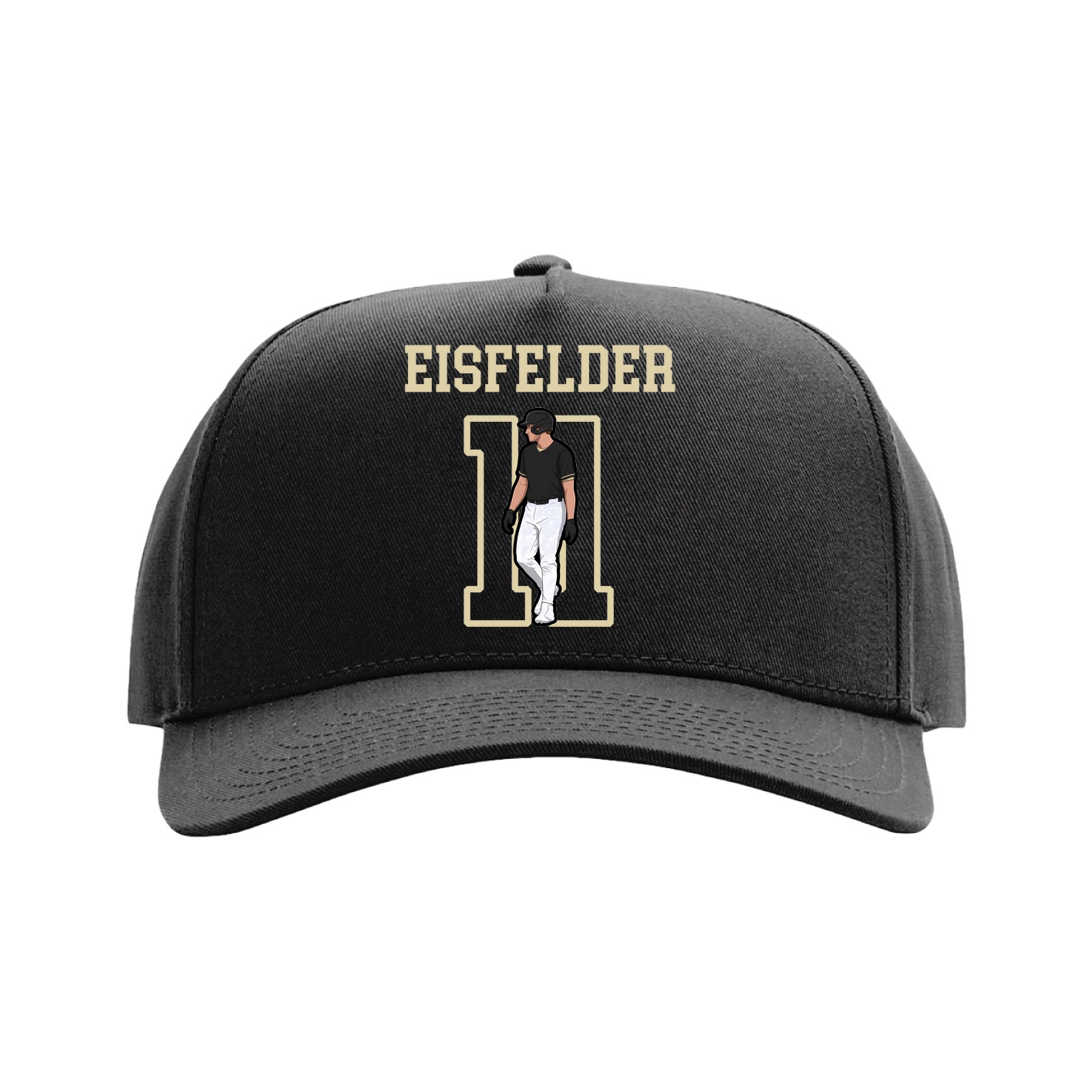 Full Fabric Five-Panel Champ Cap — Shirsey in Black