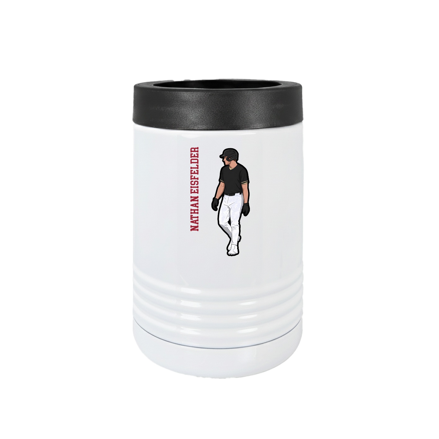 Beverage Holder — Name Vertical in White