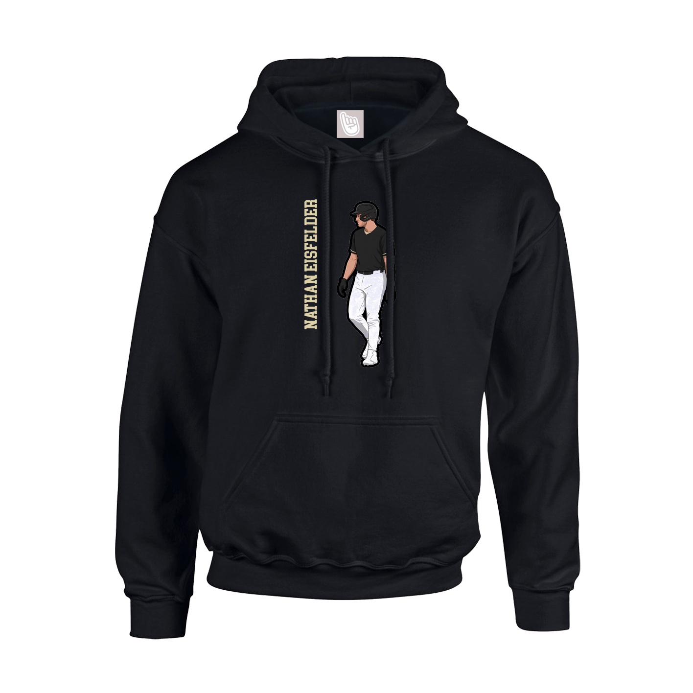 Hoodie — Name Vertical in Black