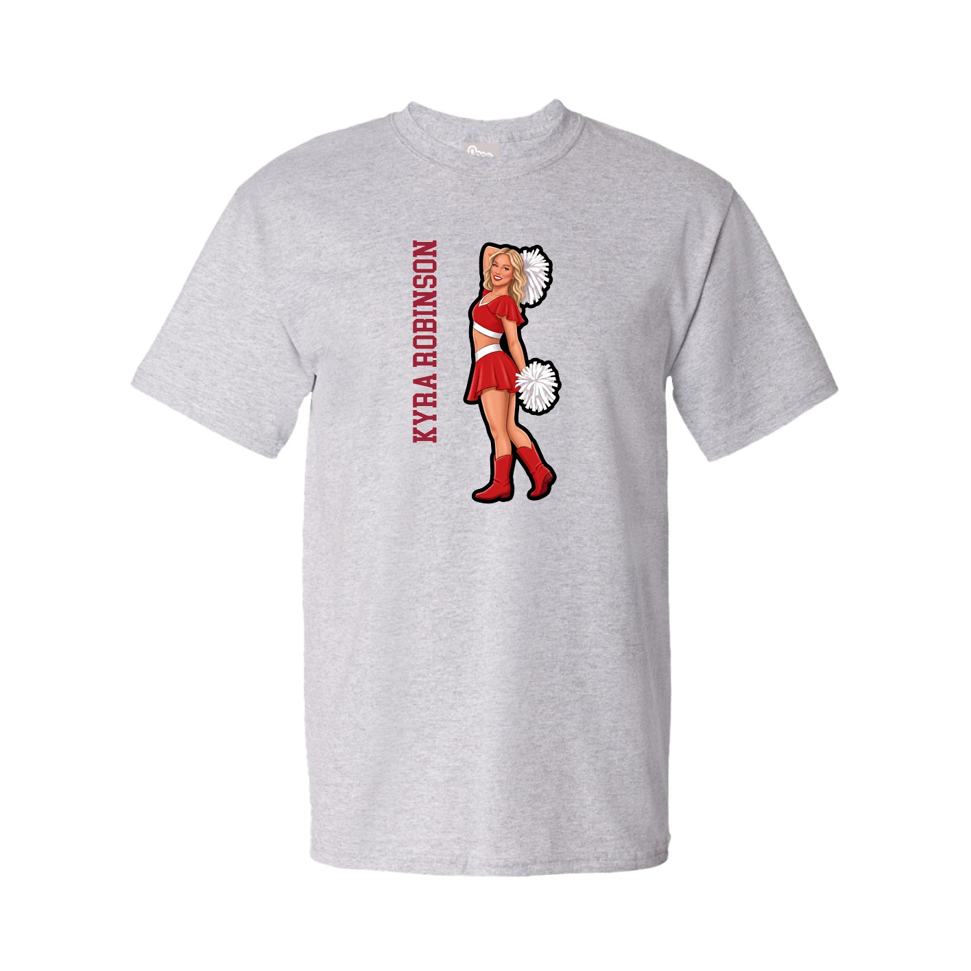 Youth Tee — Name Vertical in Grey