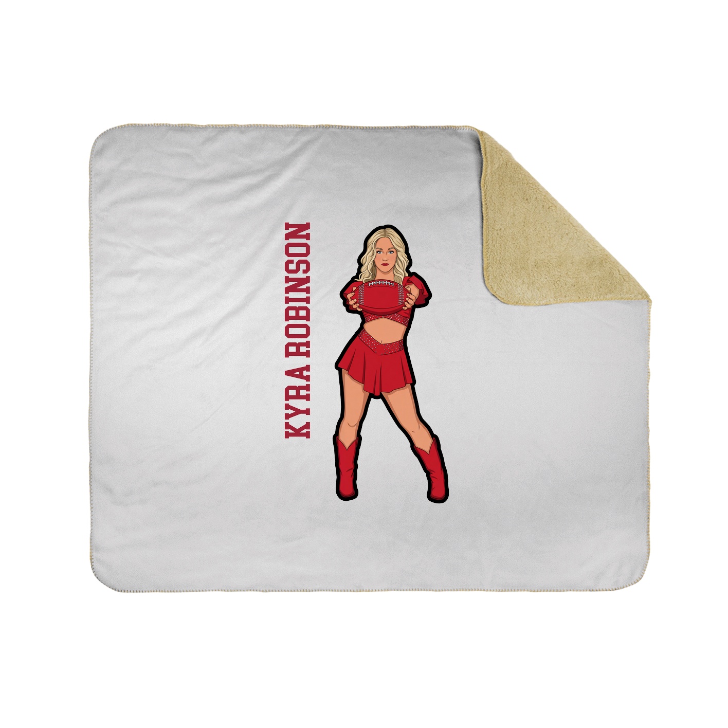 Throw Blanket — Name Vertical in White