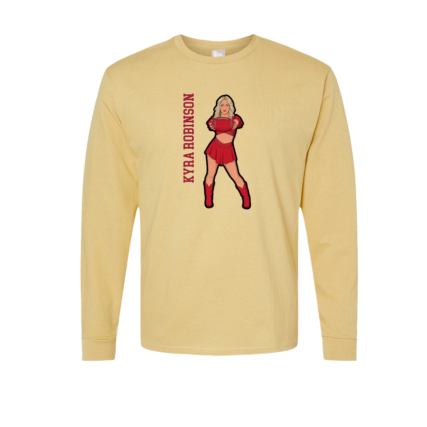 Long Sleeve Tee — Name Vertical in Vegas Gold
