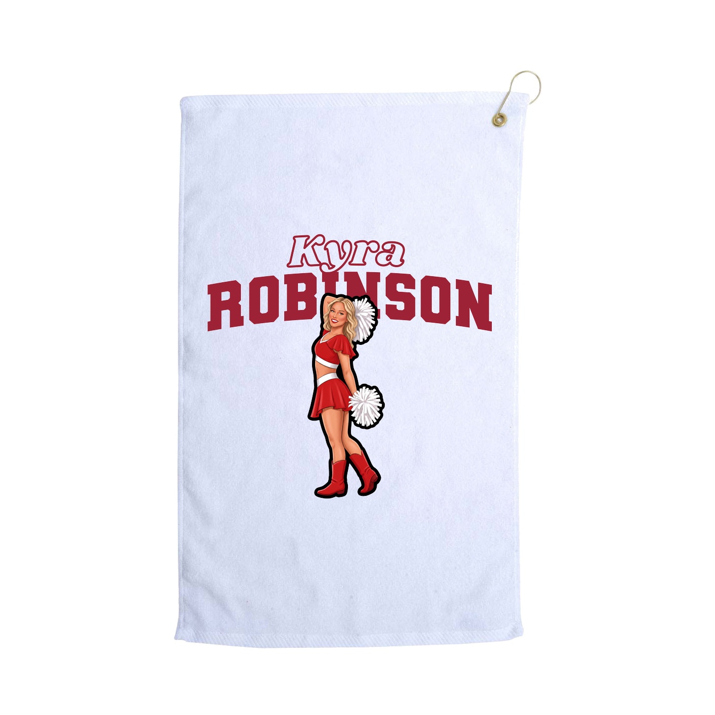 Golf Towel — Name Arch in White