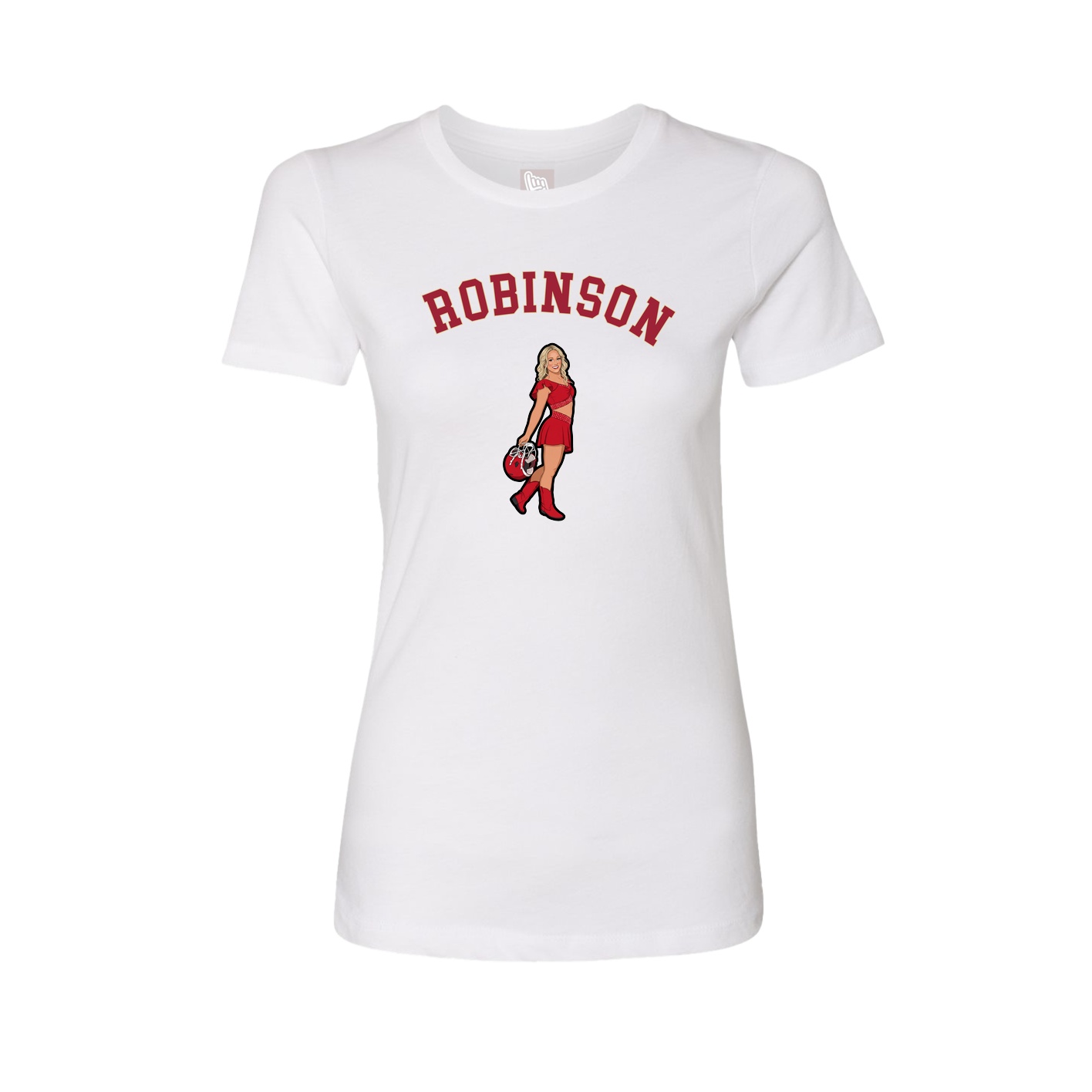 Fitted Women's Tee — Shirsey Arch in White