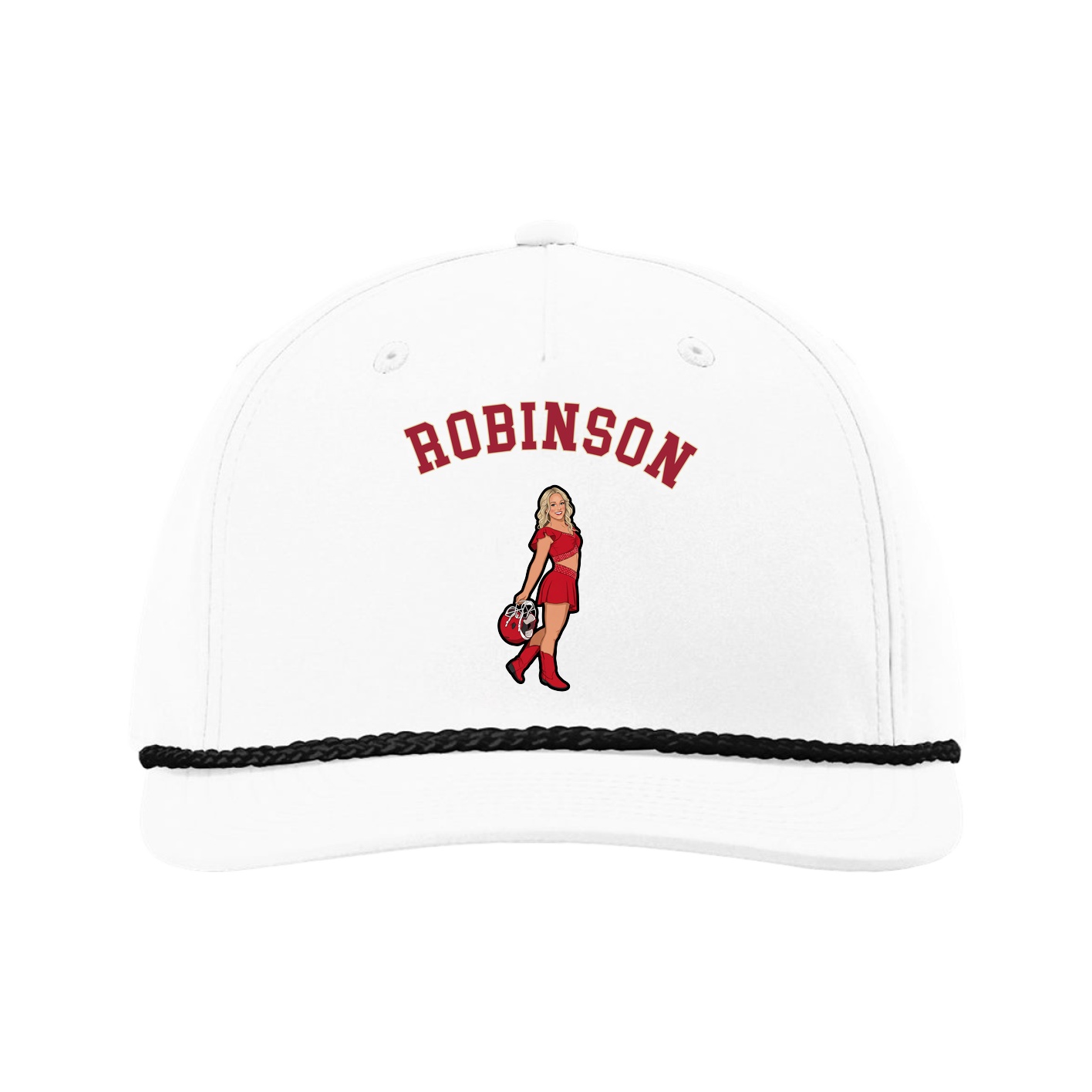 Five-Panel Classic Rope Cap — Shirsey Arch in White