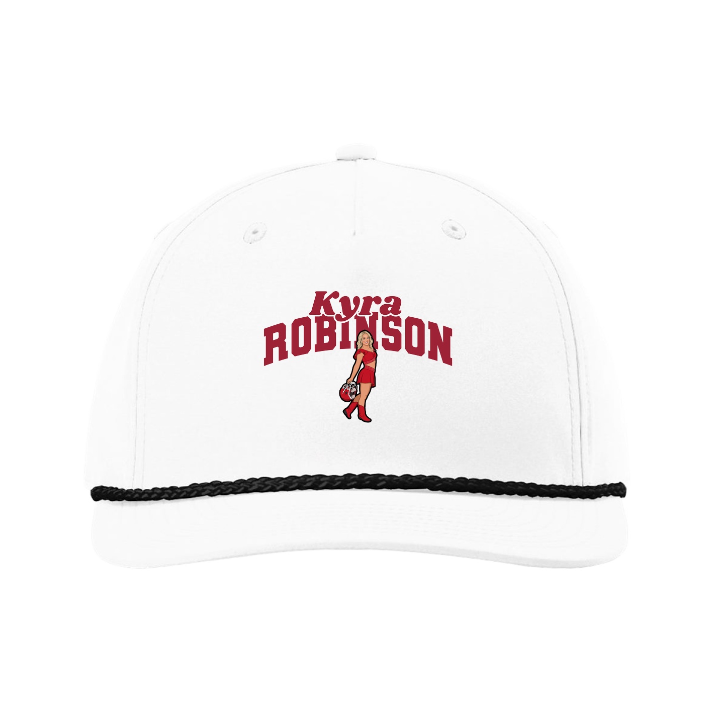 Five-Panel Classic Rope Cap — Signature Arch in White