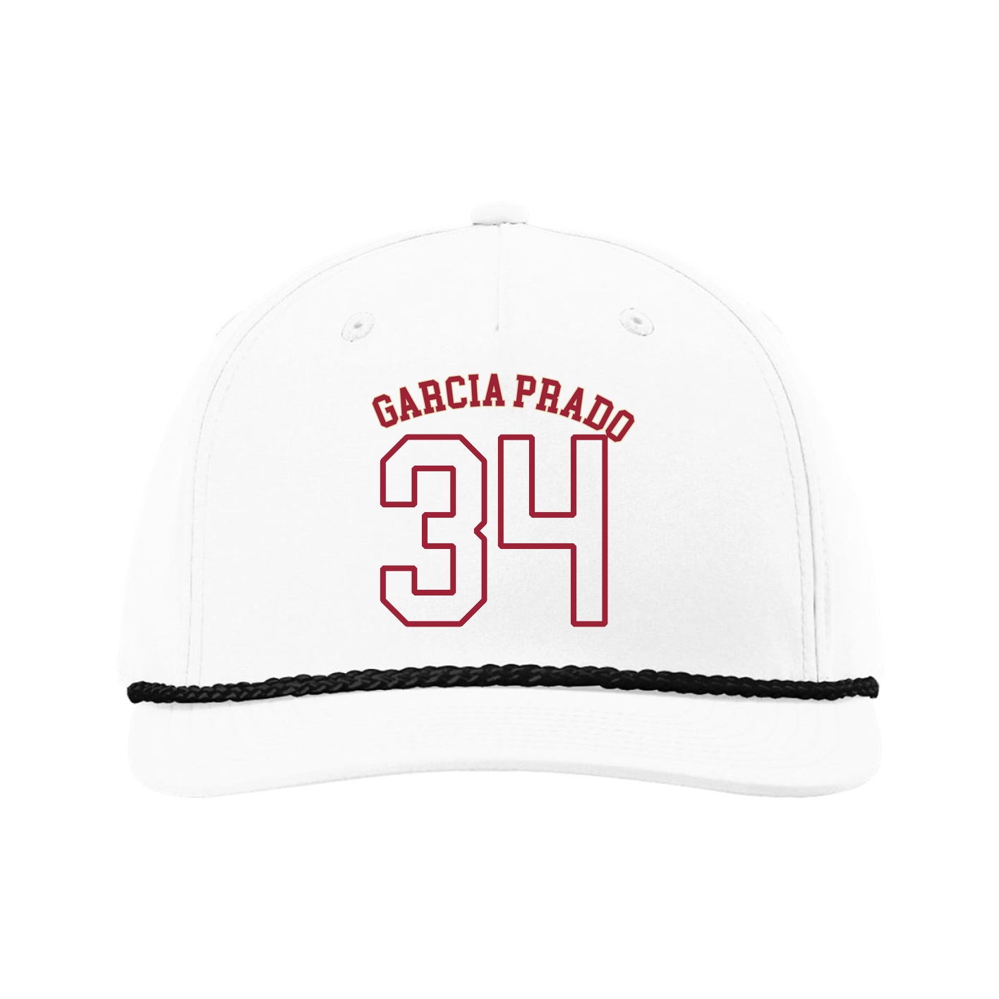 Five-Panel Classic Rope Cap — Shirsey Arch in White