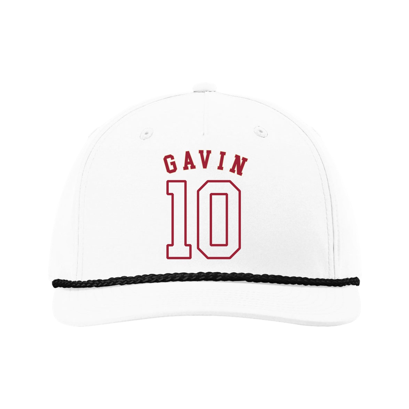 Five-Panel Classic Rope Cap — Shirsey Arch in White
