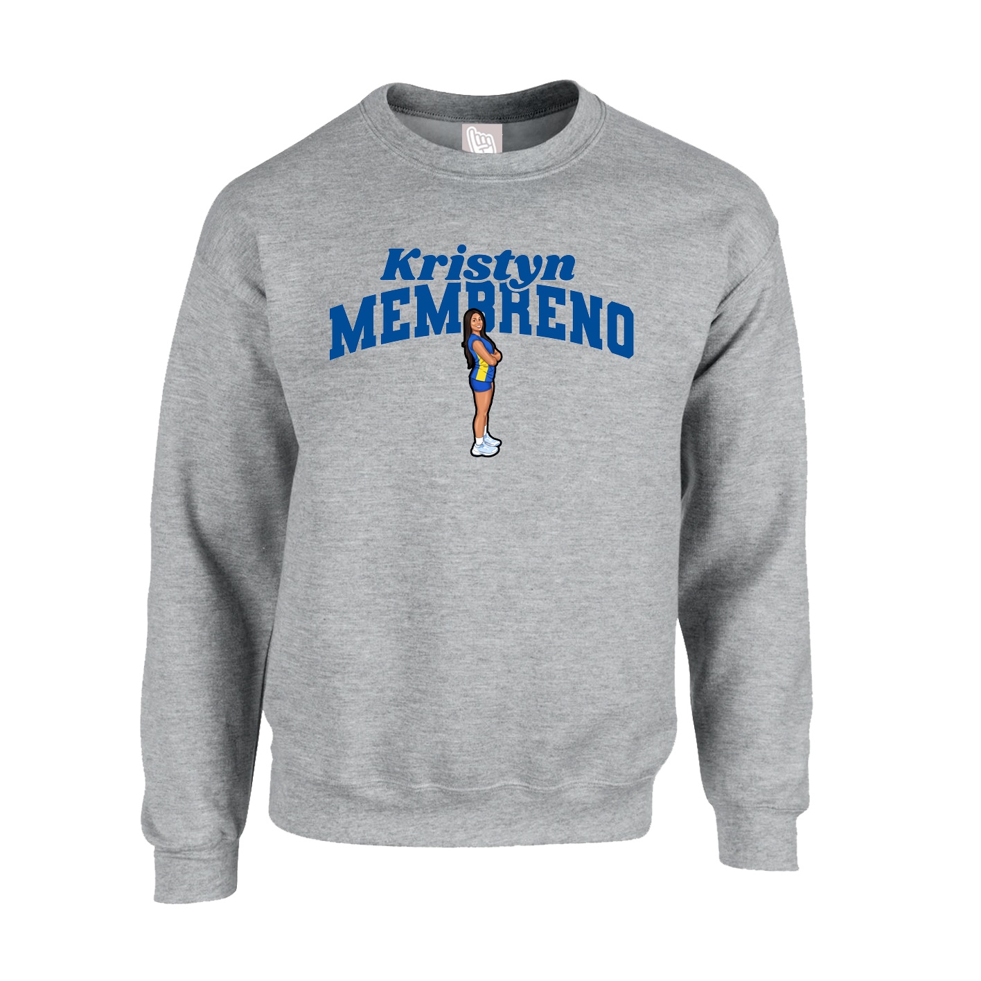 Fleece Crew — Signature Arch in Grey