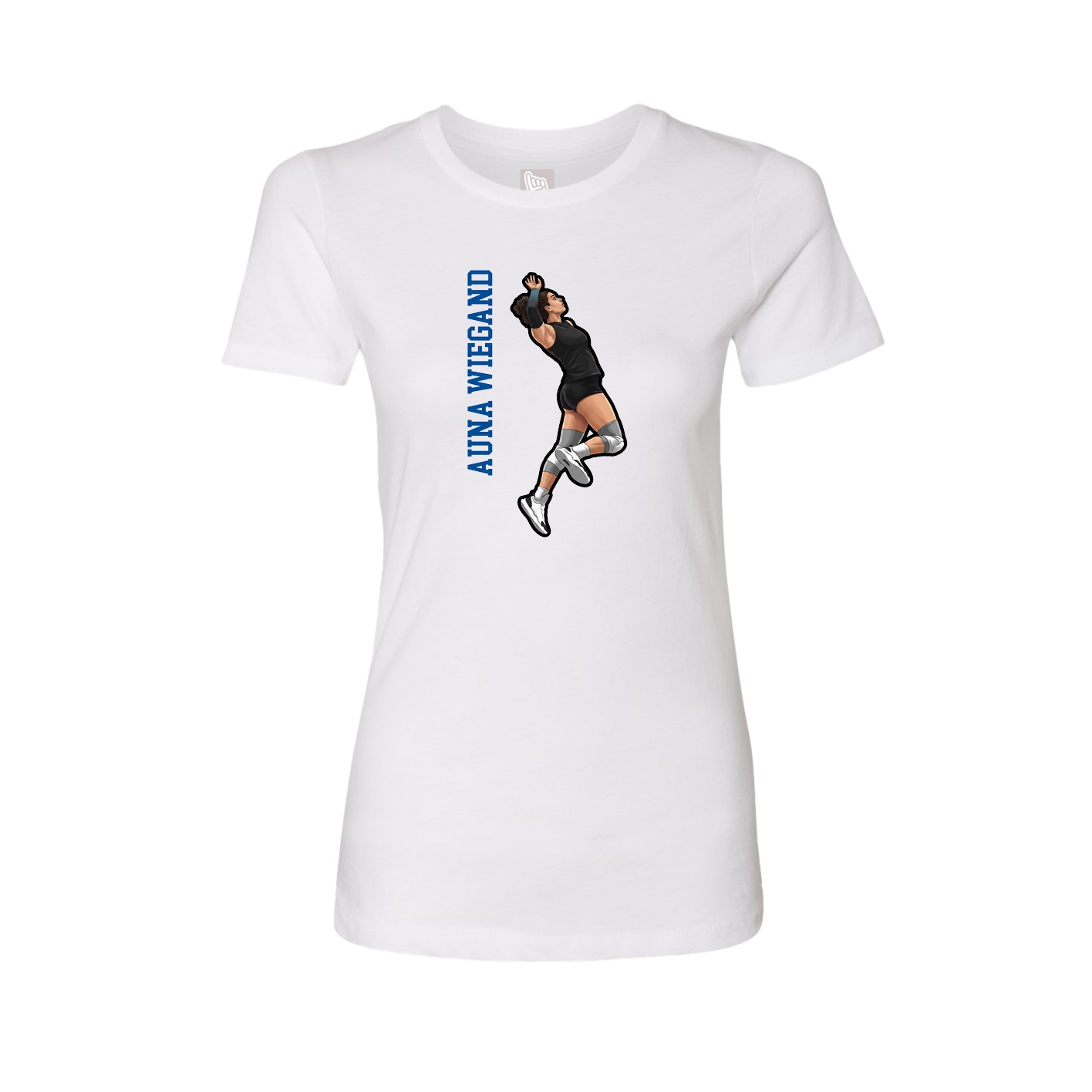 Womens Tee — Name Vertical in White
