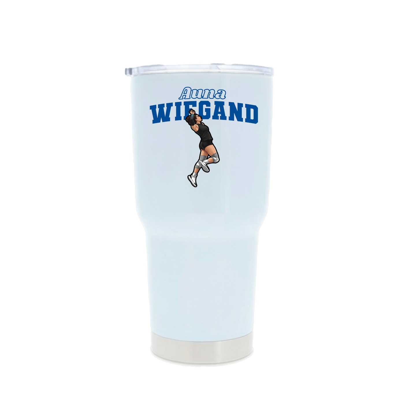 30oz Stainless Steel Tumbler — Name Arch in White