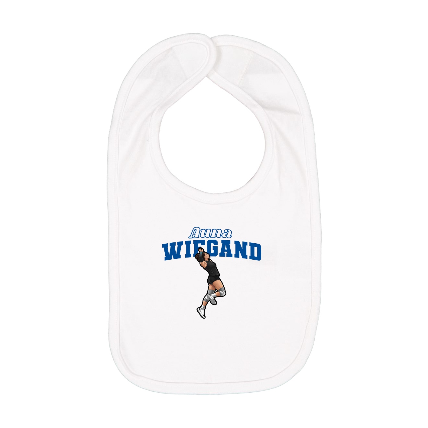 Infant Bib — Name Arch in White