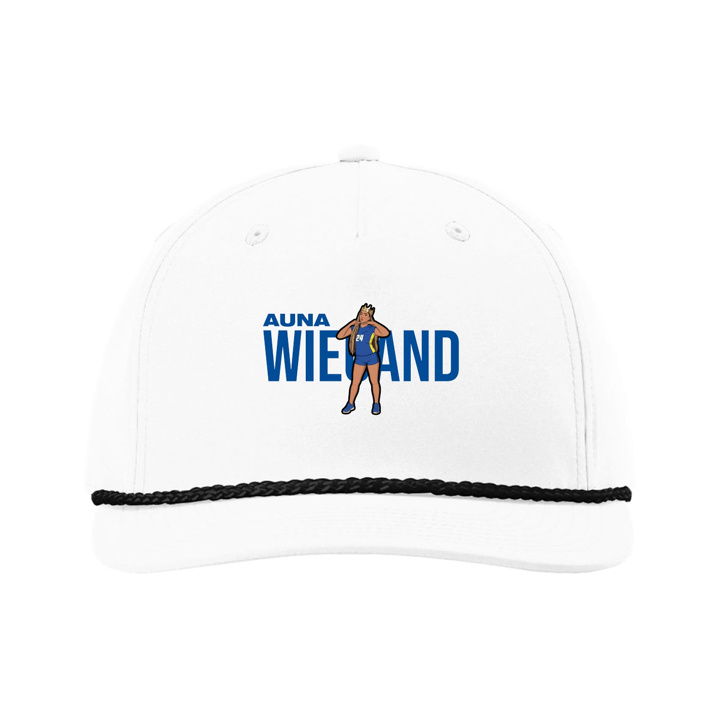 Five-Panel Classic Rope Cap — Player Name in White