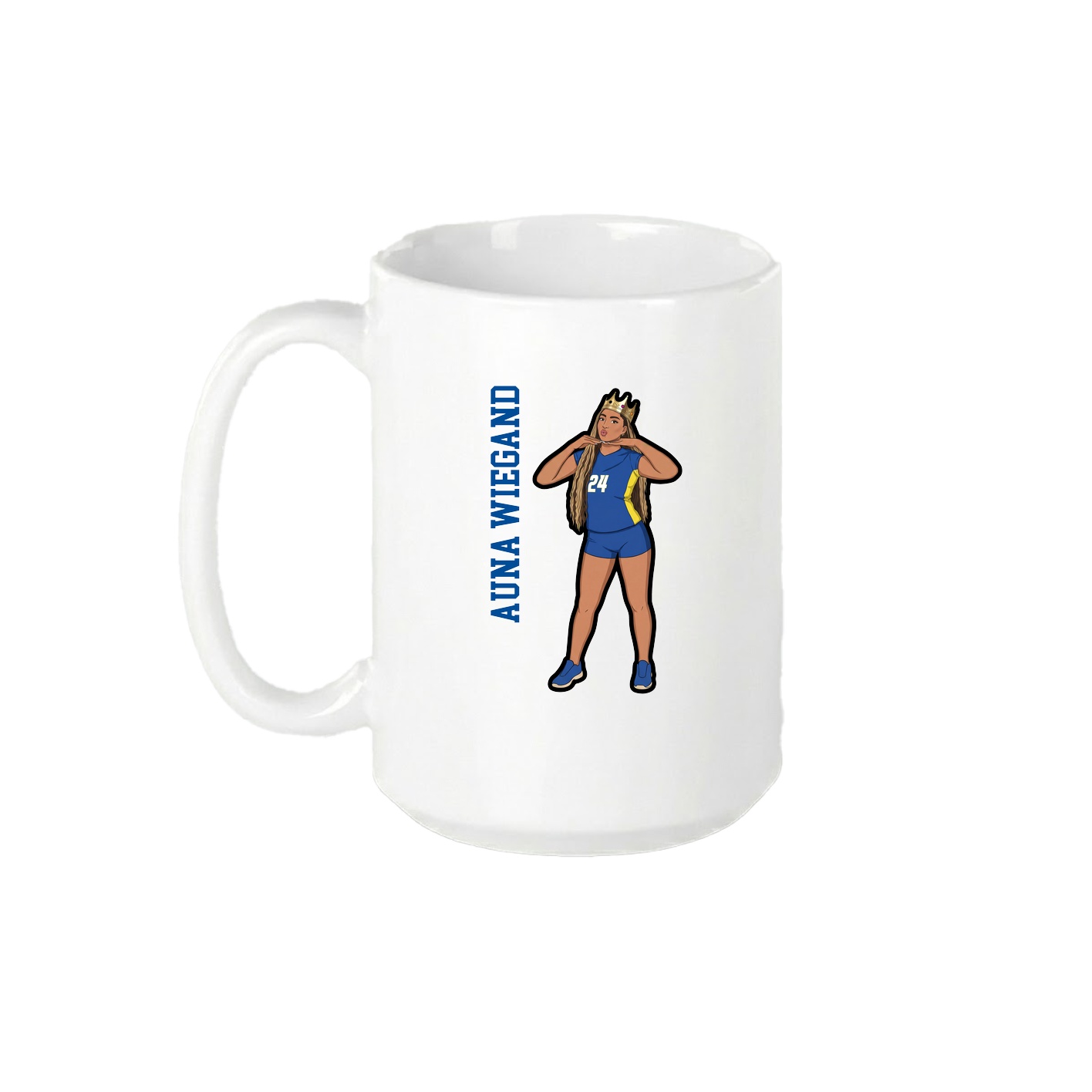 15oz Coffee Mug — Name Vertical in White