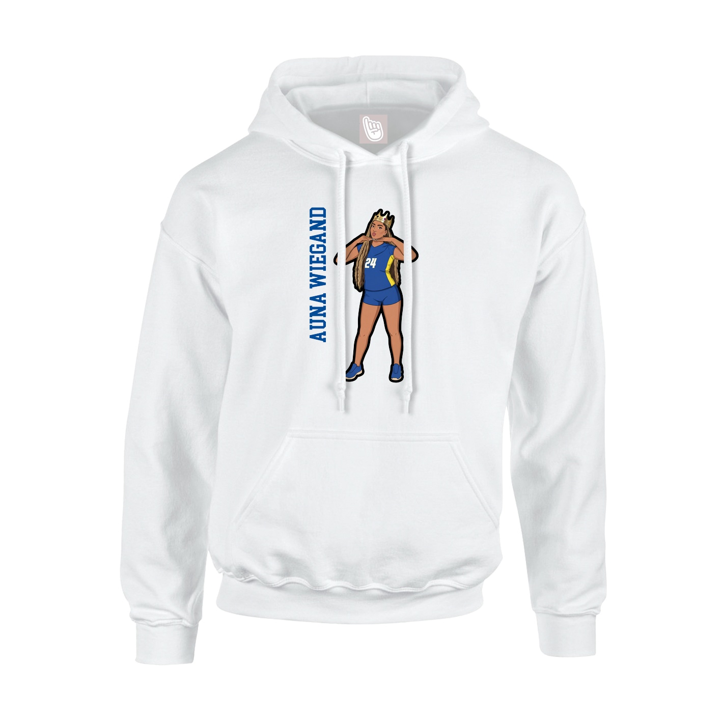 Youth Hoodie — Name Vertical in White