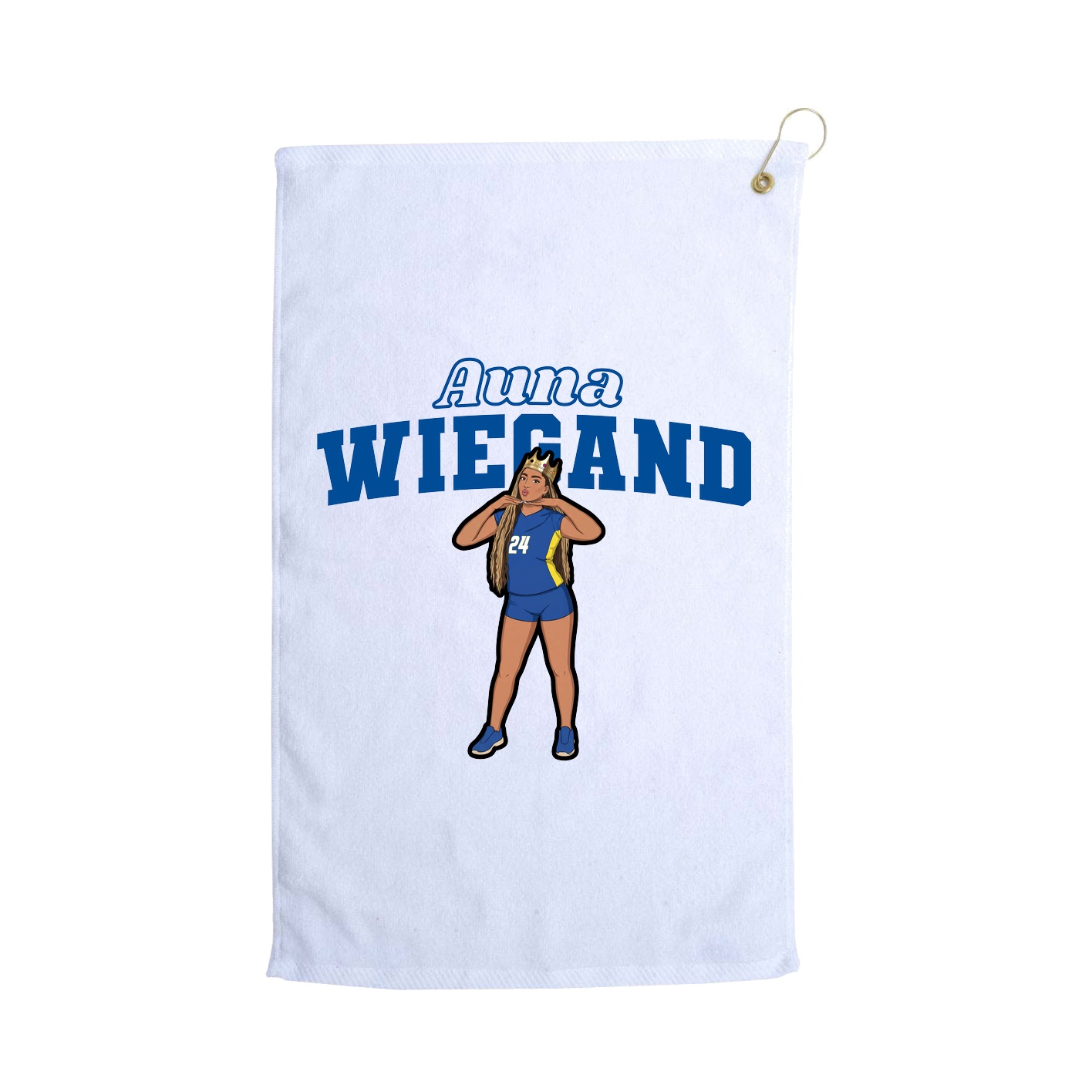 Golf Towel — Name Arch in White