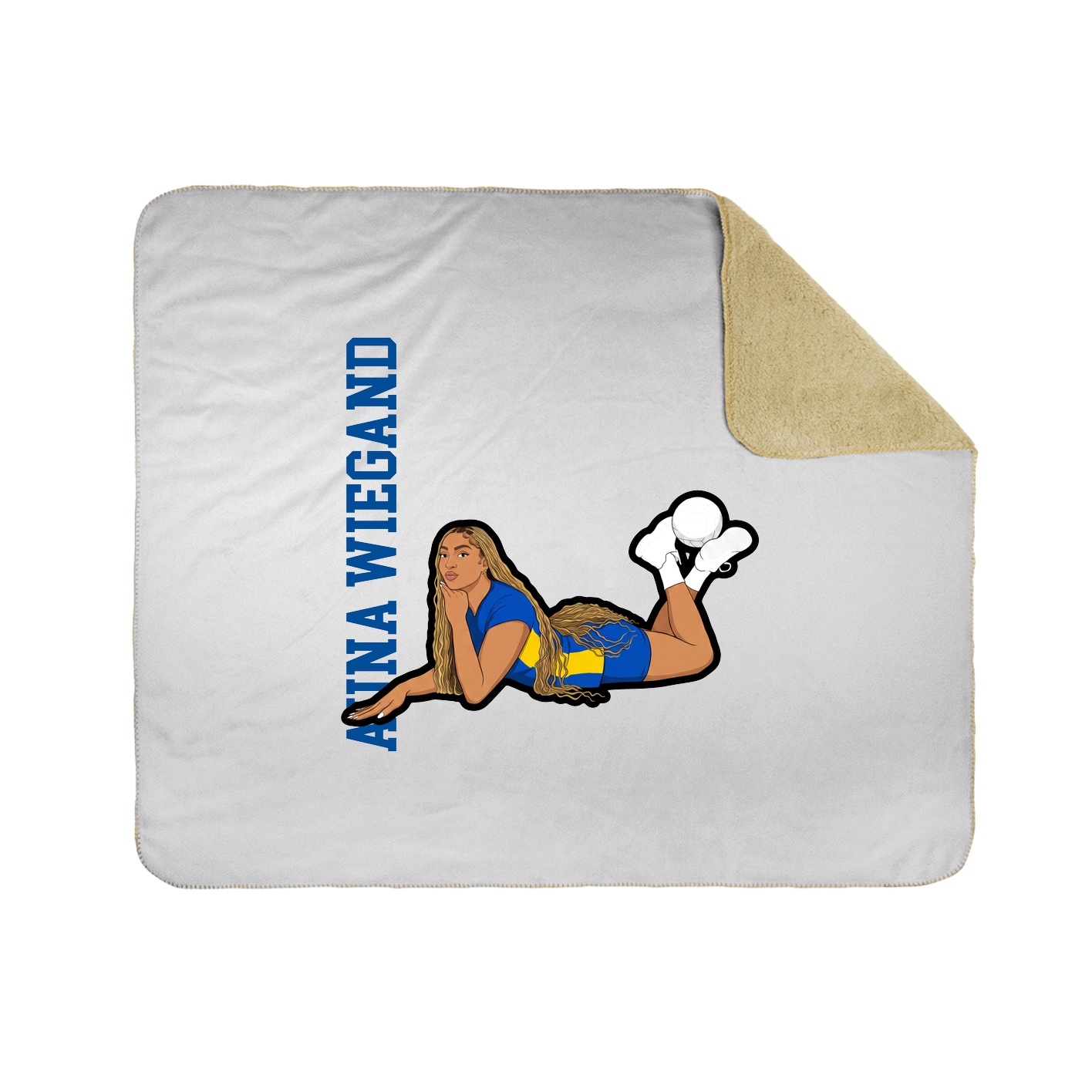 Throw Blanket — Name Vertical in White