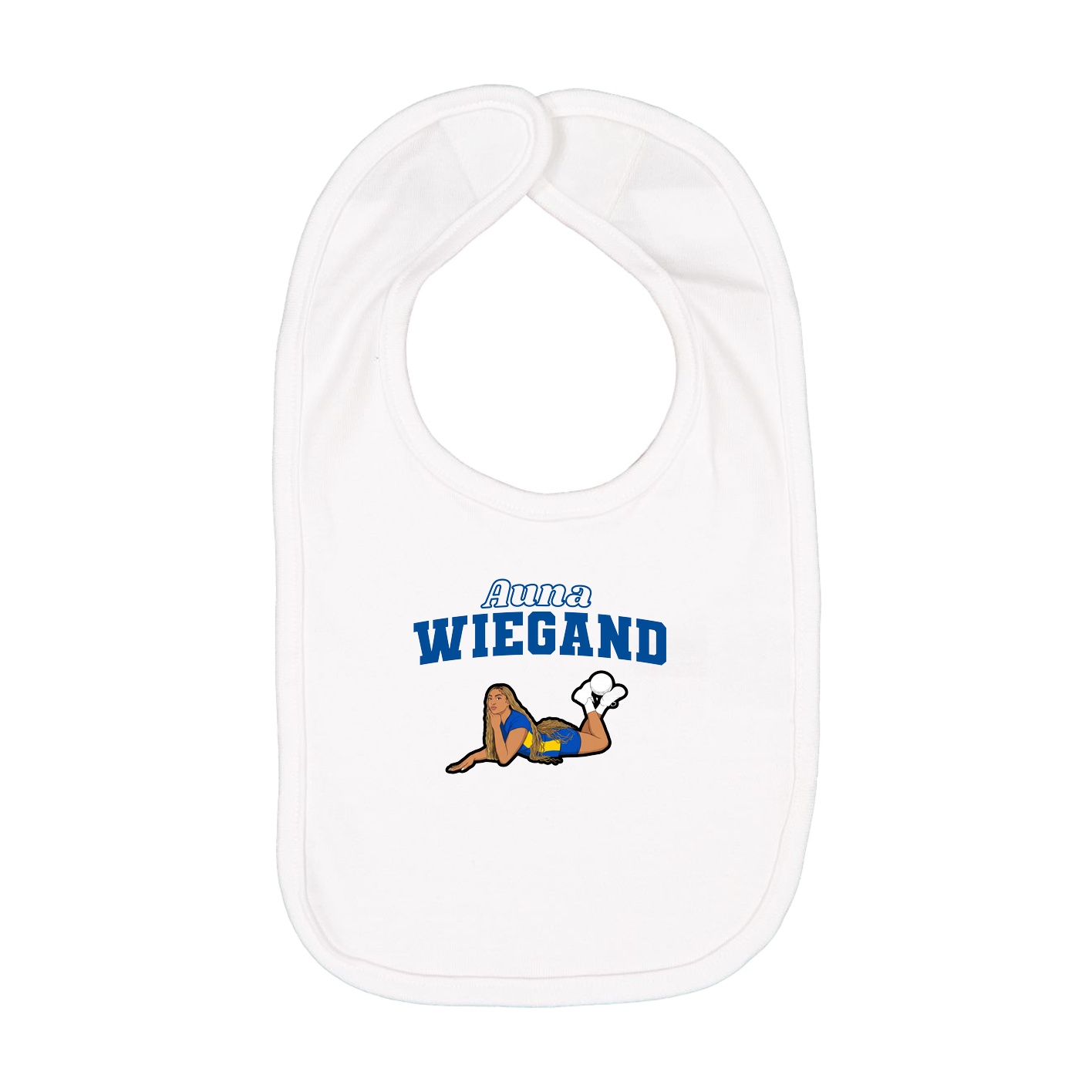 Infant Bib — Name Arch in White
