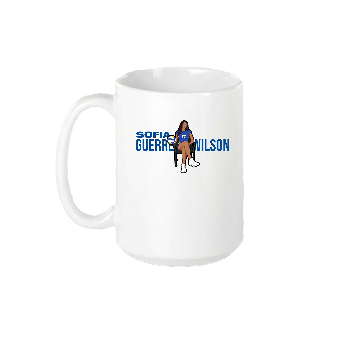 15oz Coffee Mug — Player Name in White