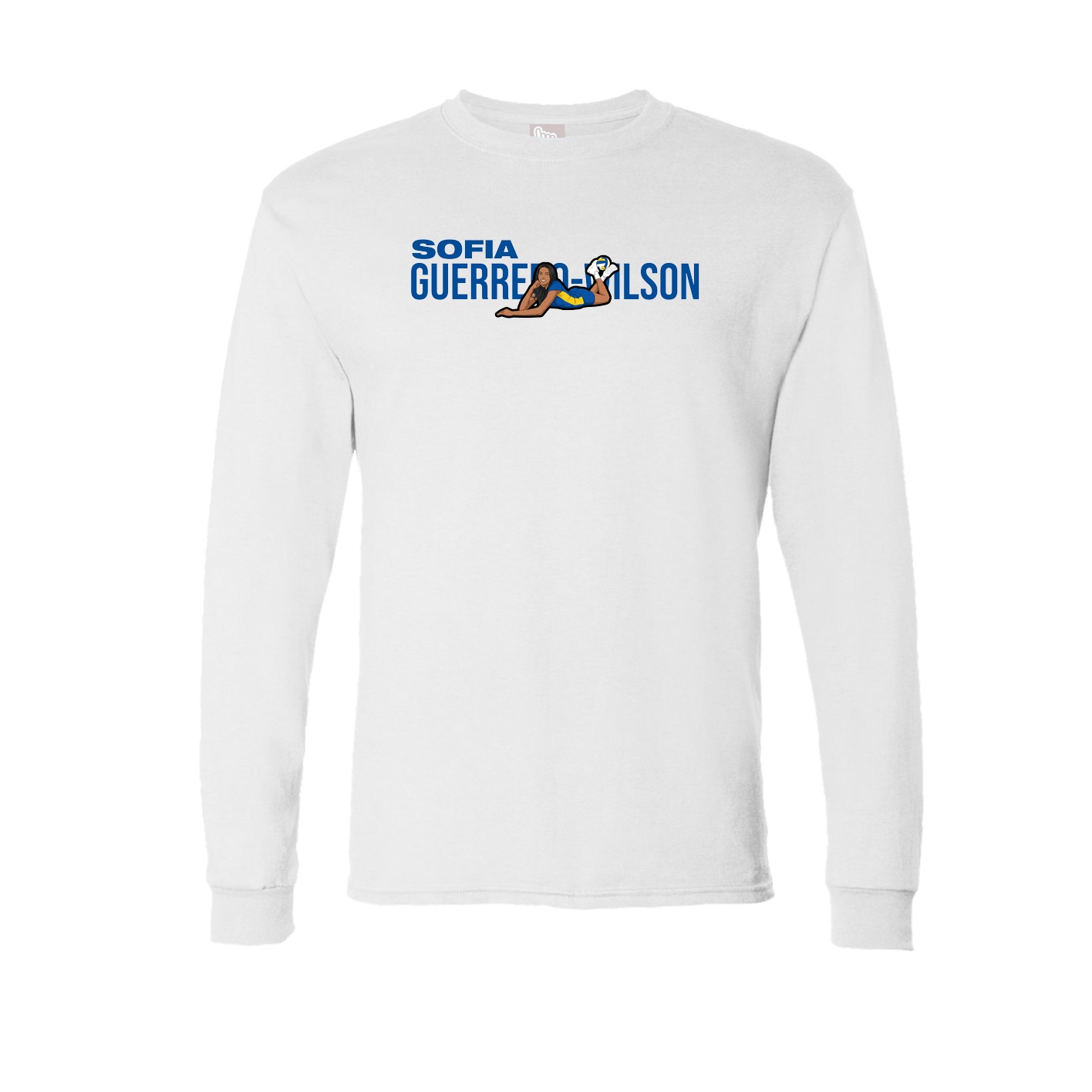 Long Sleeve Tee — Player Name in White