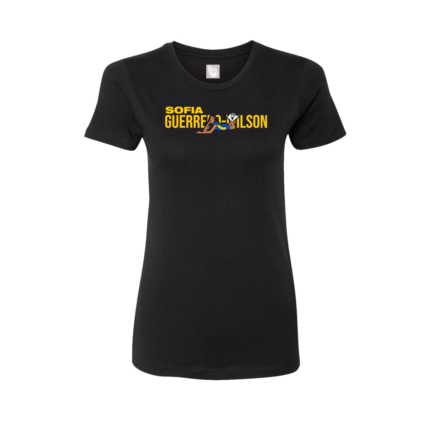 Fitted Women's Tee — Player Name in Black