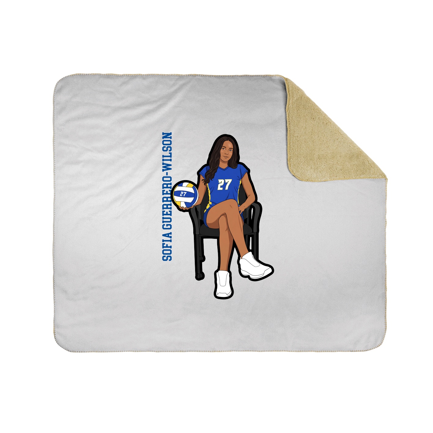 Throw Blanket — Name Vertical in White