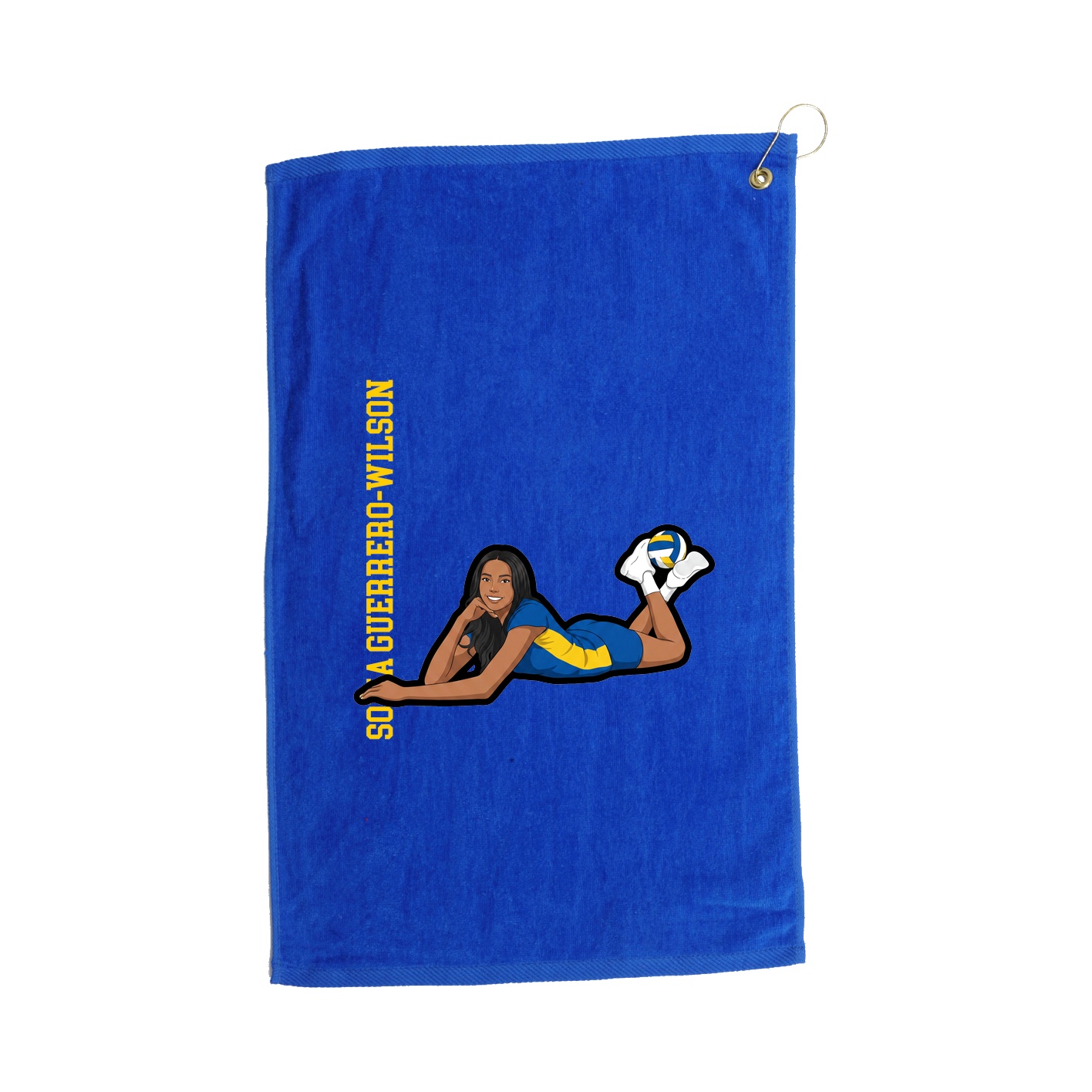 Golf Towel — Name Vertical in Royal