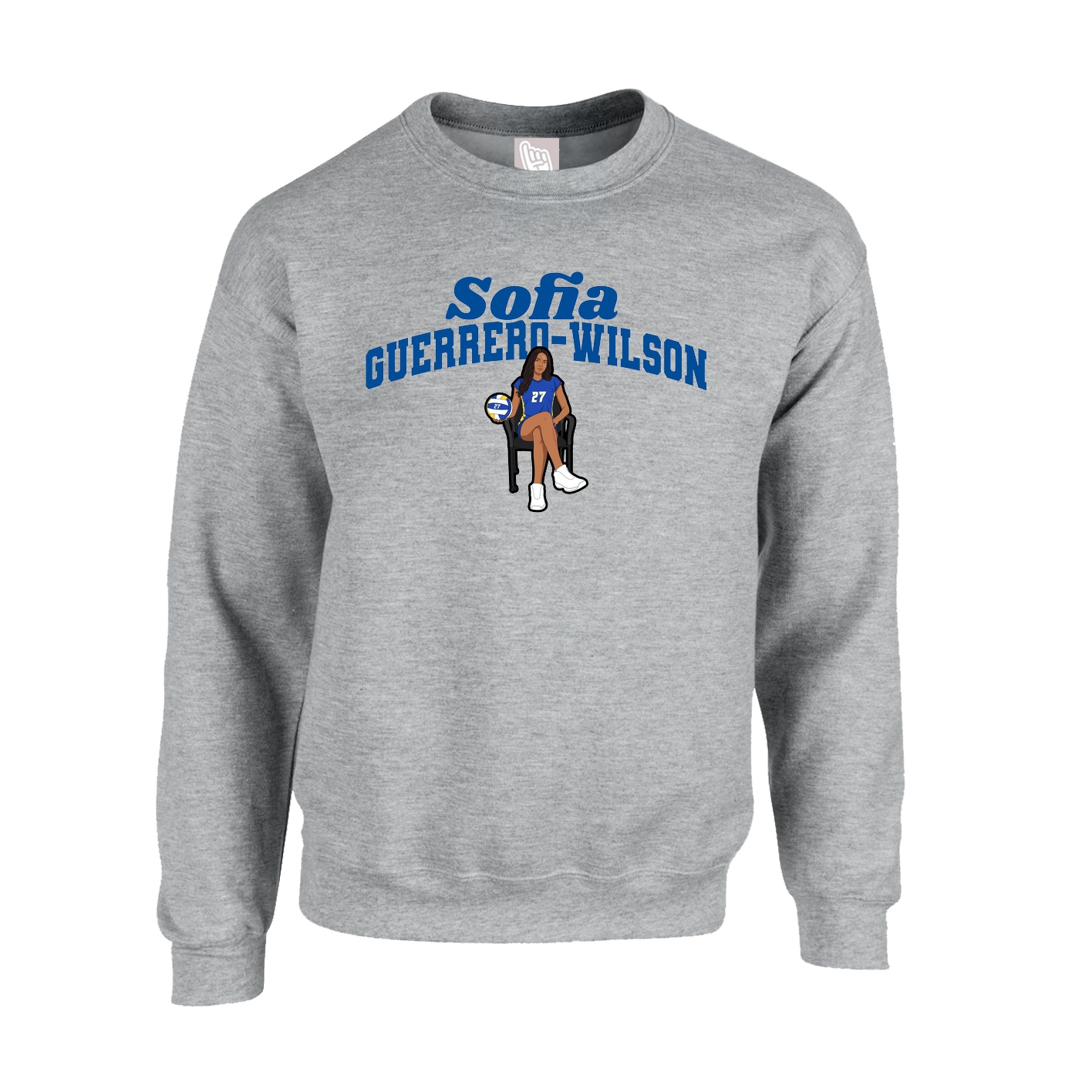 Fleece Crew — Signature Arch in Grey