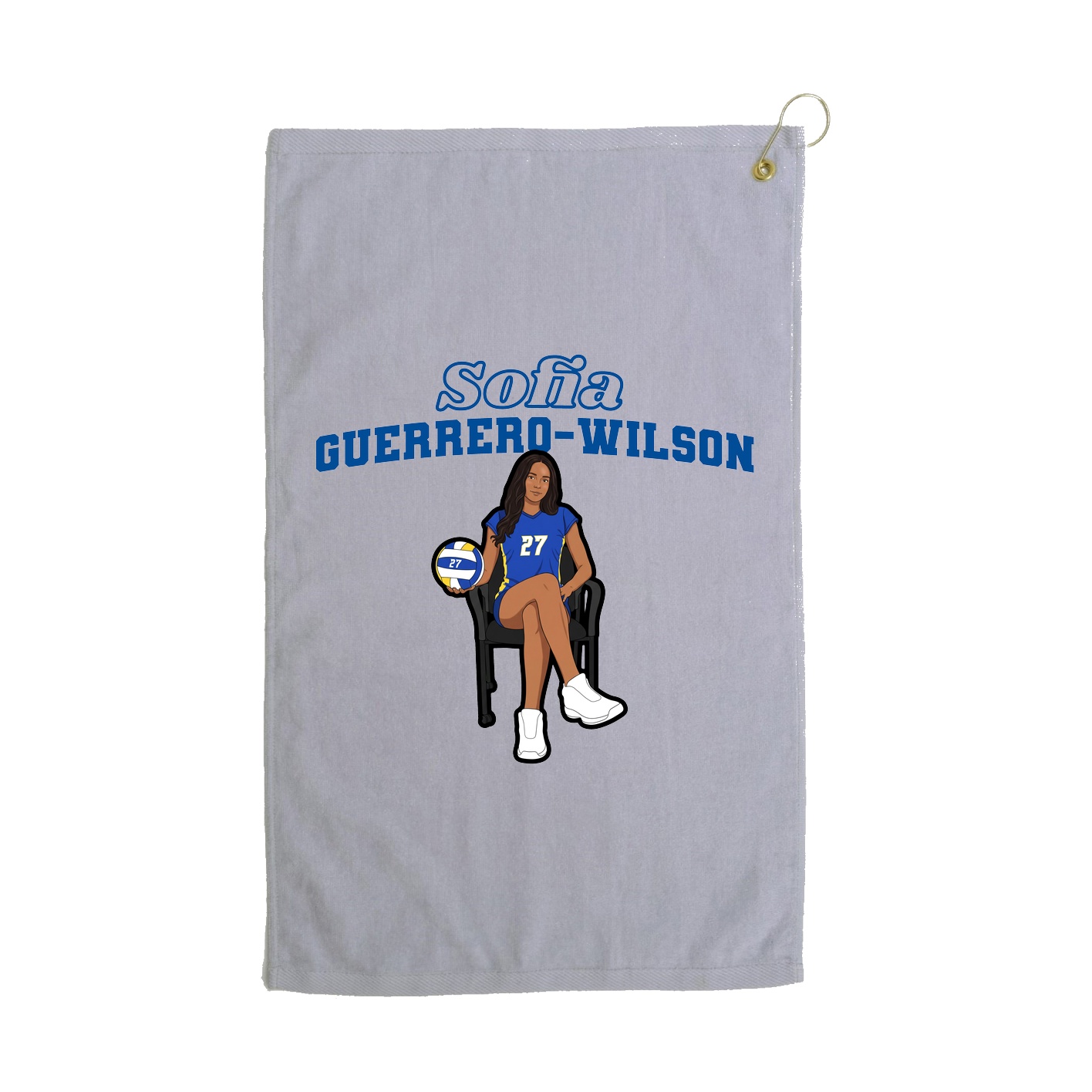 Golf Towel — Name Arch in Grey