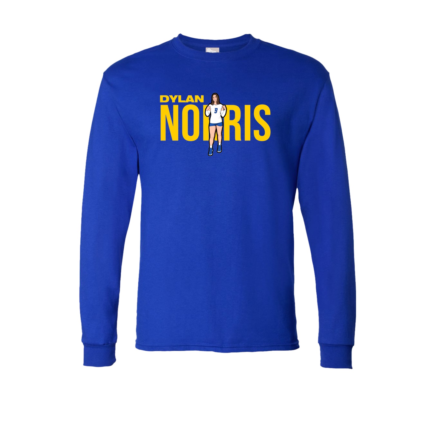 Long Sleeve Tee — Player Name in Royal