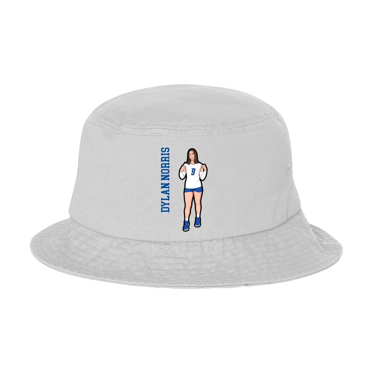 Bucket Cap — Name Vertical in White