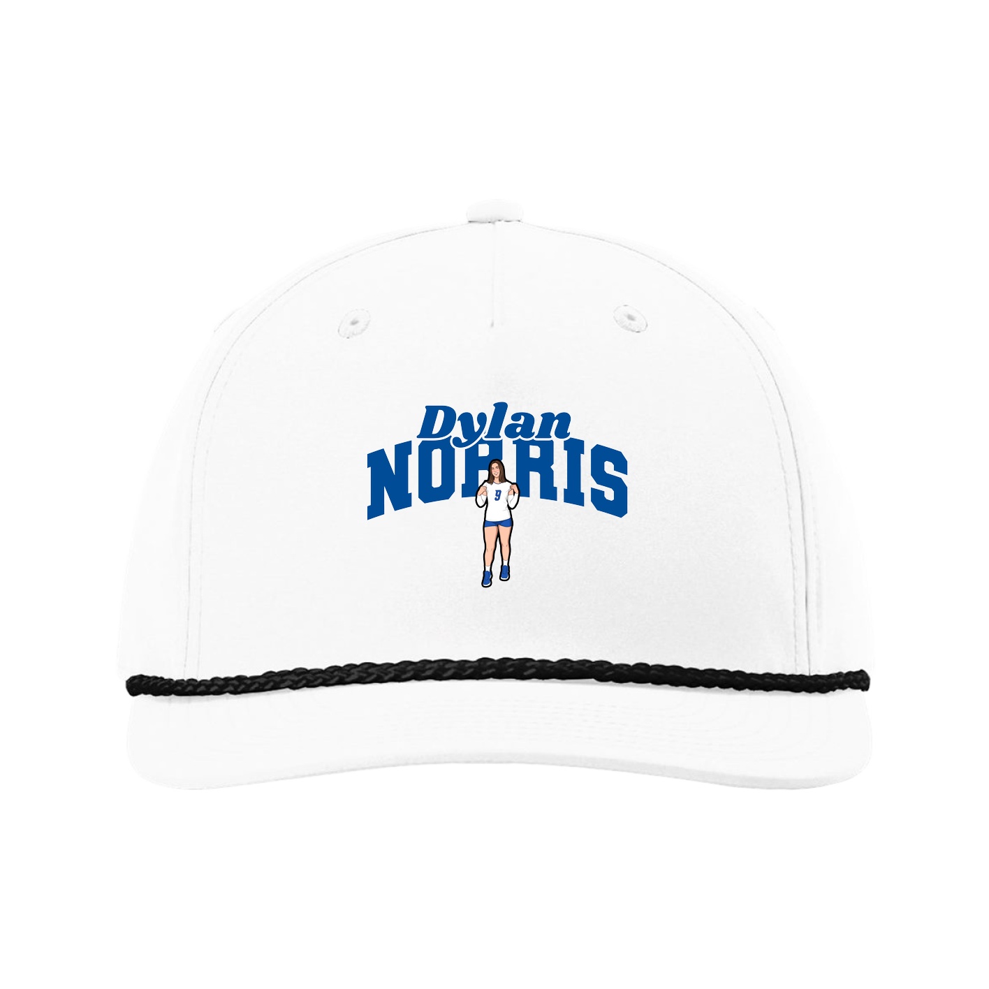 Five-Panel Classic Rope Cap — Signature Arch in White