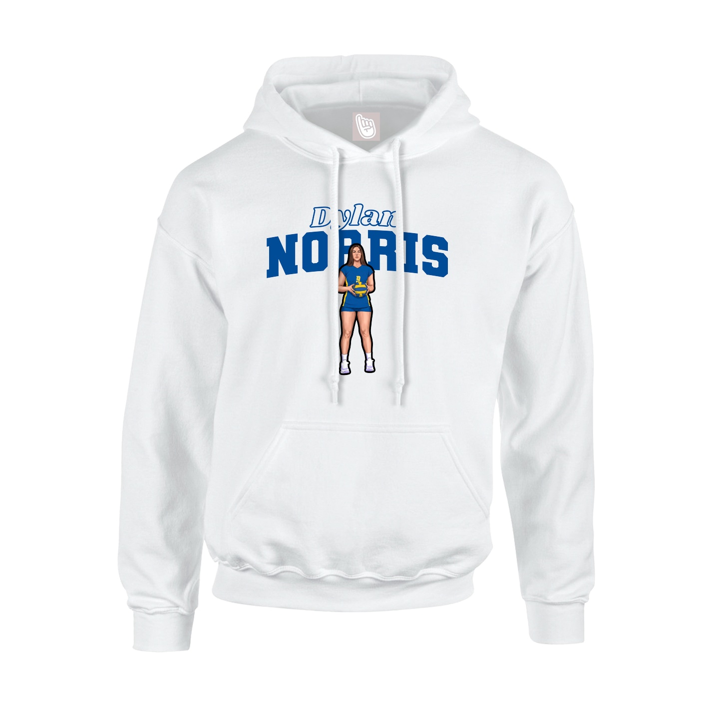 Youth Hoodie — Name Arch in White