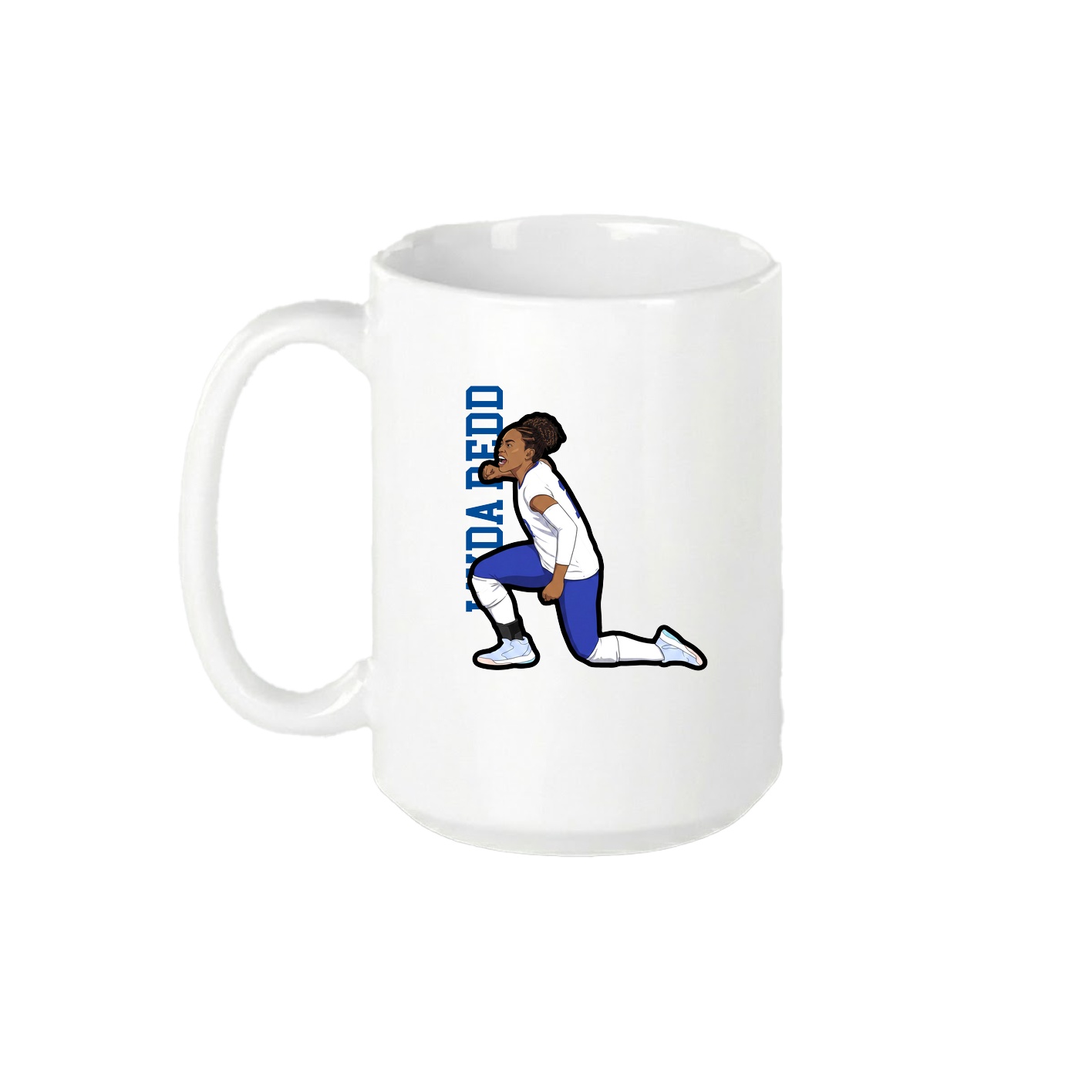 15oz Coffee Mug — Name Vertical in White