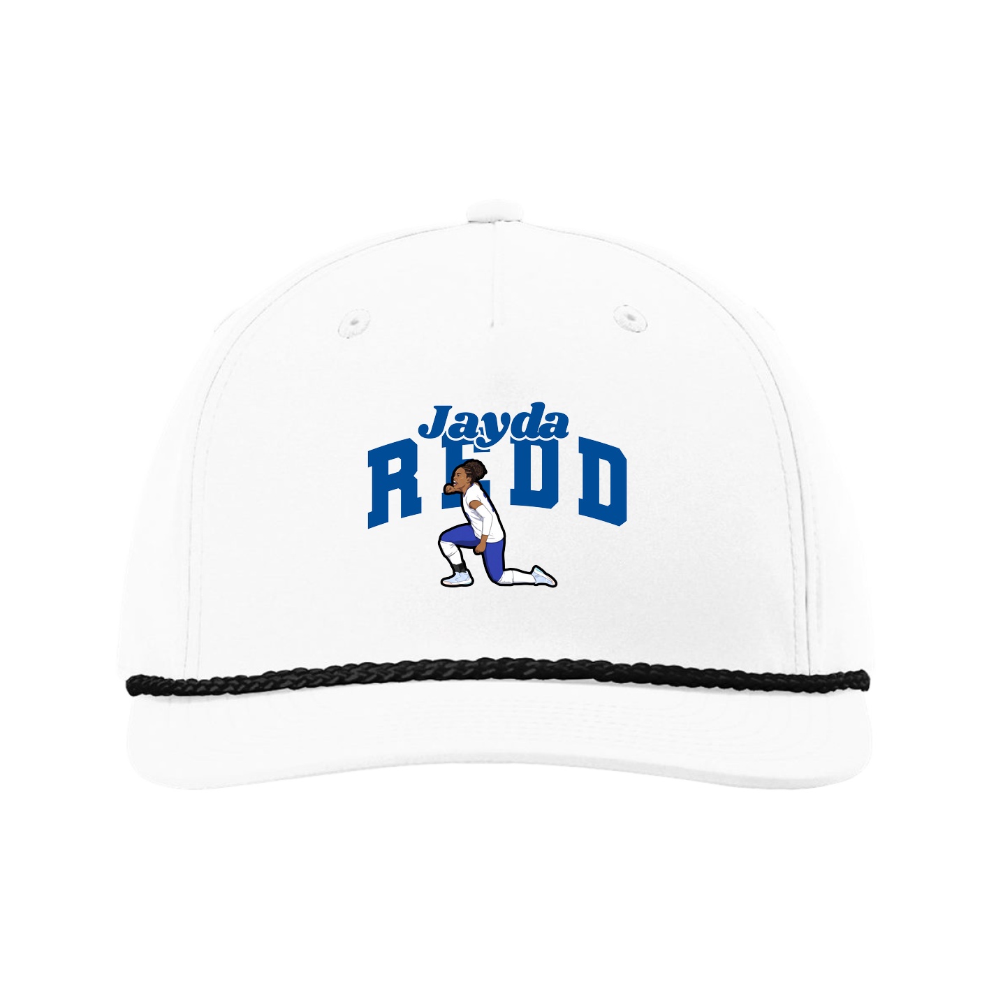Five-Panel Classic Rope Cap — Signature Arch in White