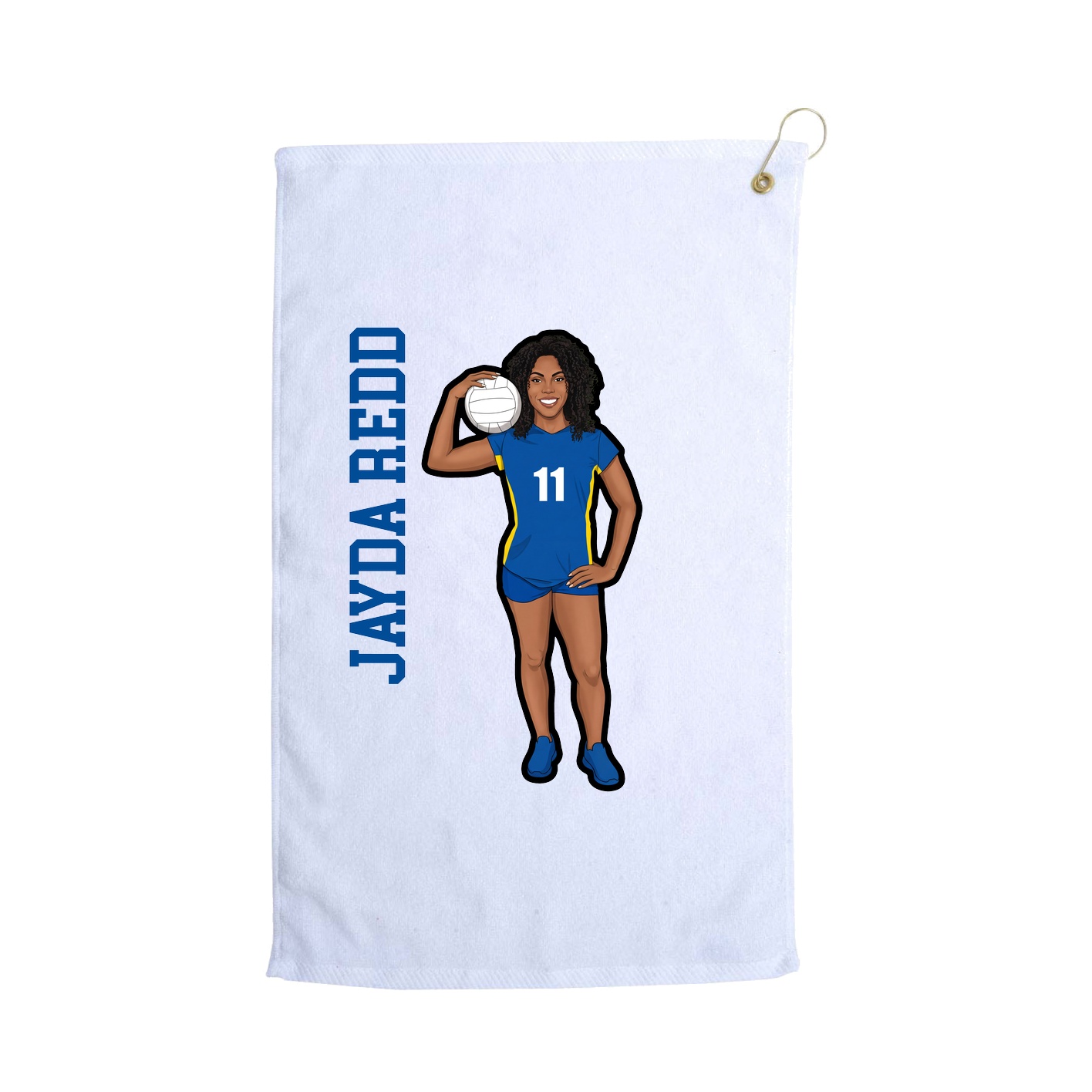 Golf Towel — Name Vertical in White