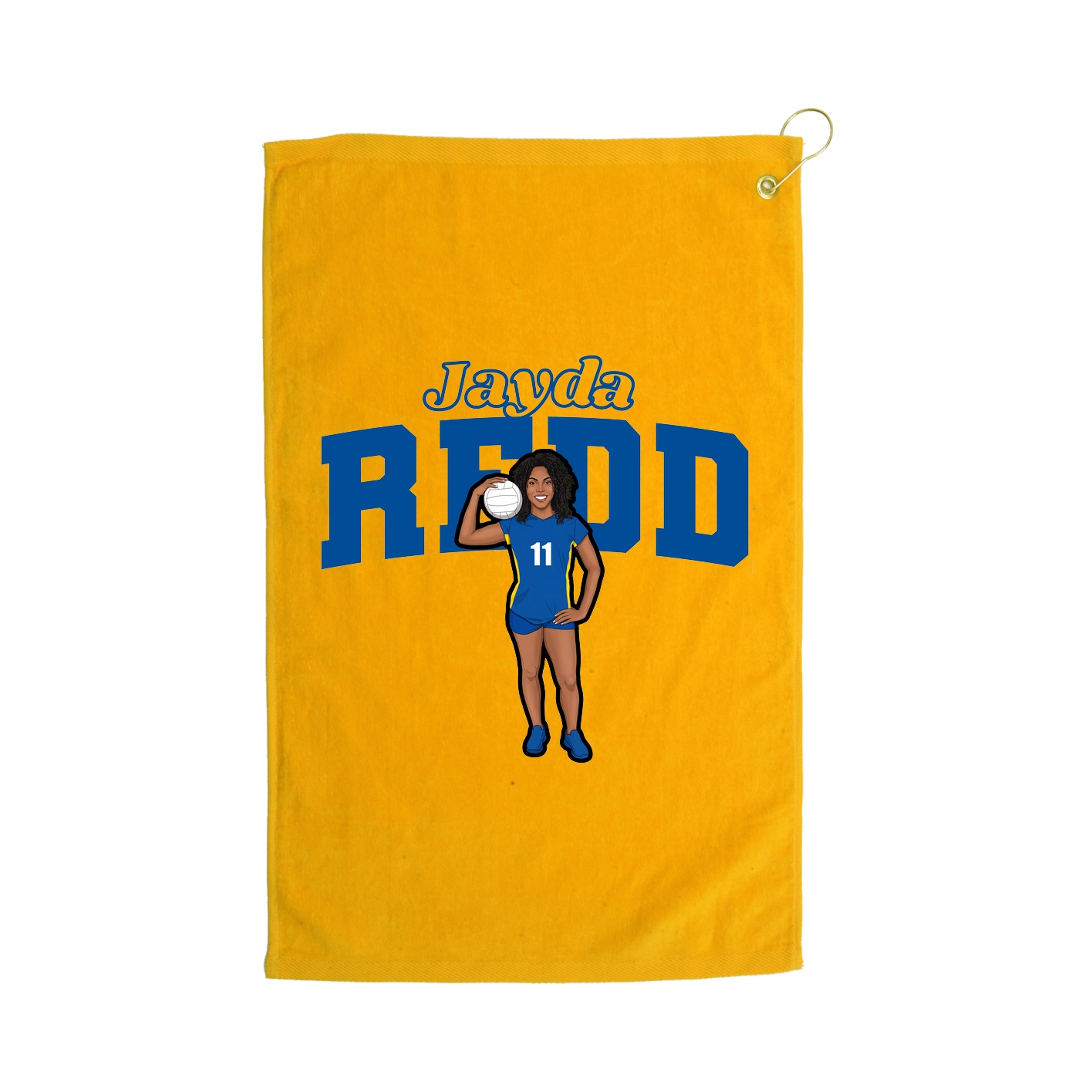 Golf Towel — Name Arch in Gold