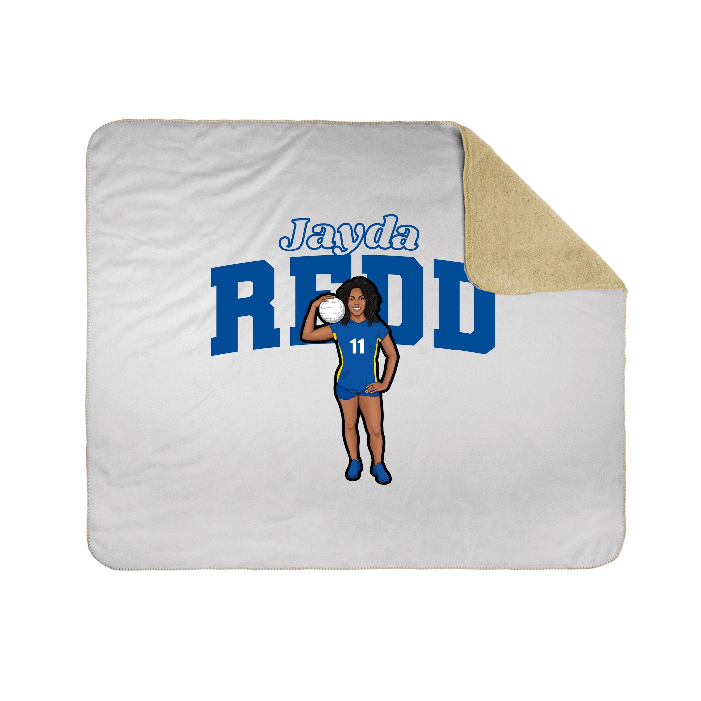 Throw Blanket — Name Arch in White