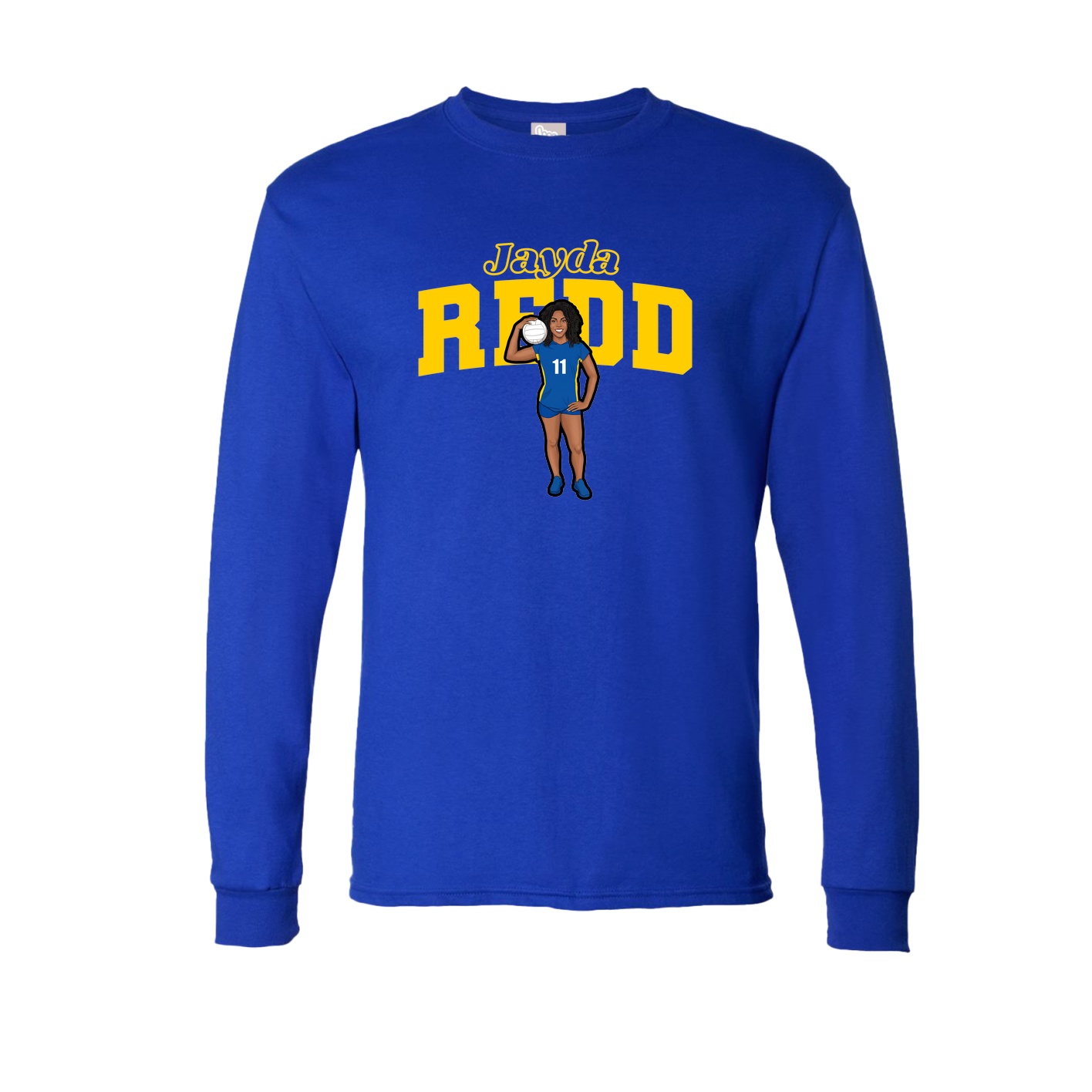 Long Sleeve Tee — Name Arch in Royal