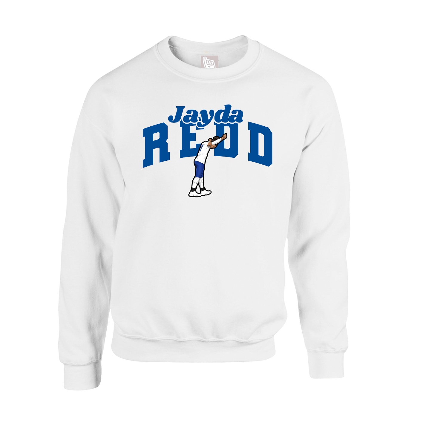 Fleece Crew — Signature Arch in White