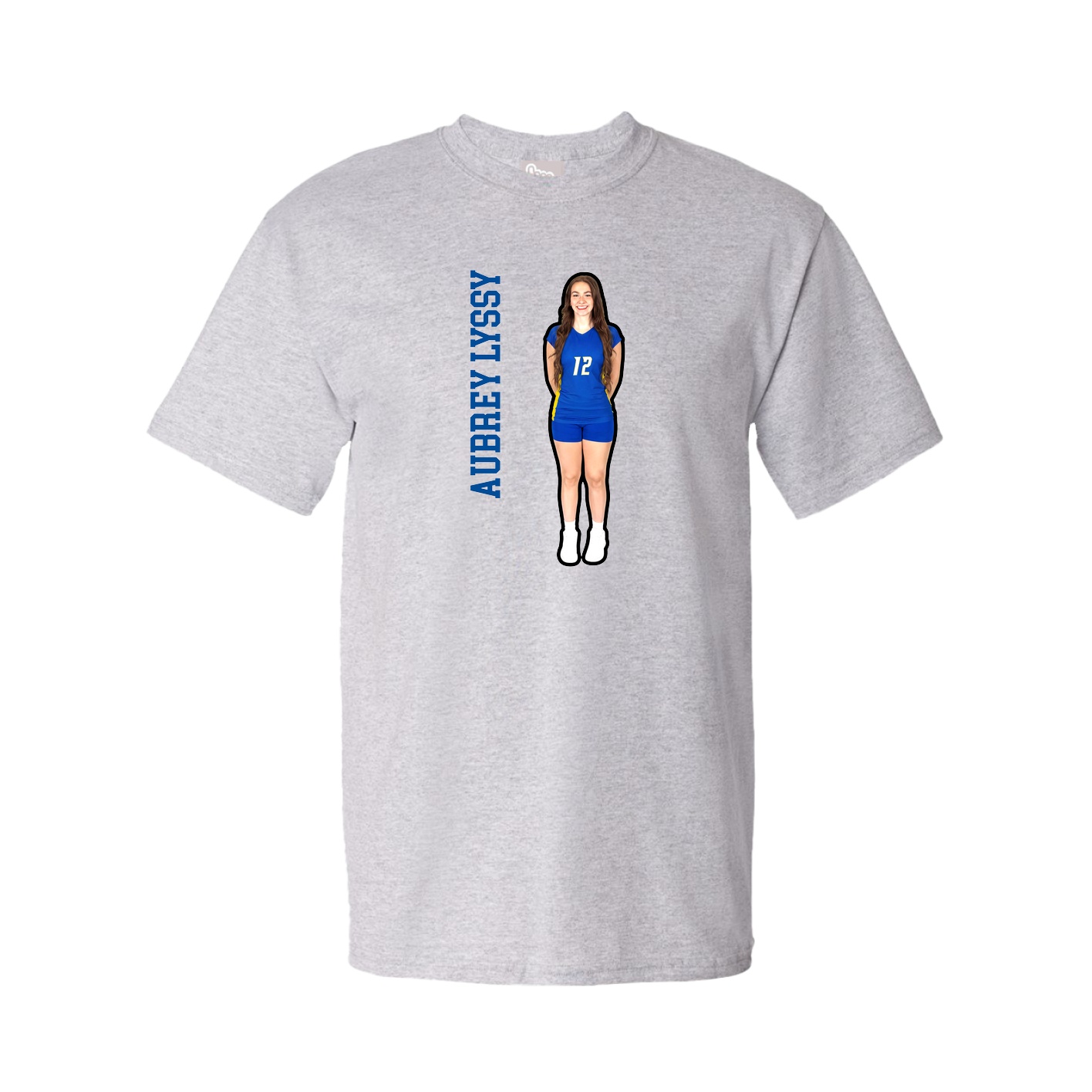 Tee — Name Vertical in Grey