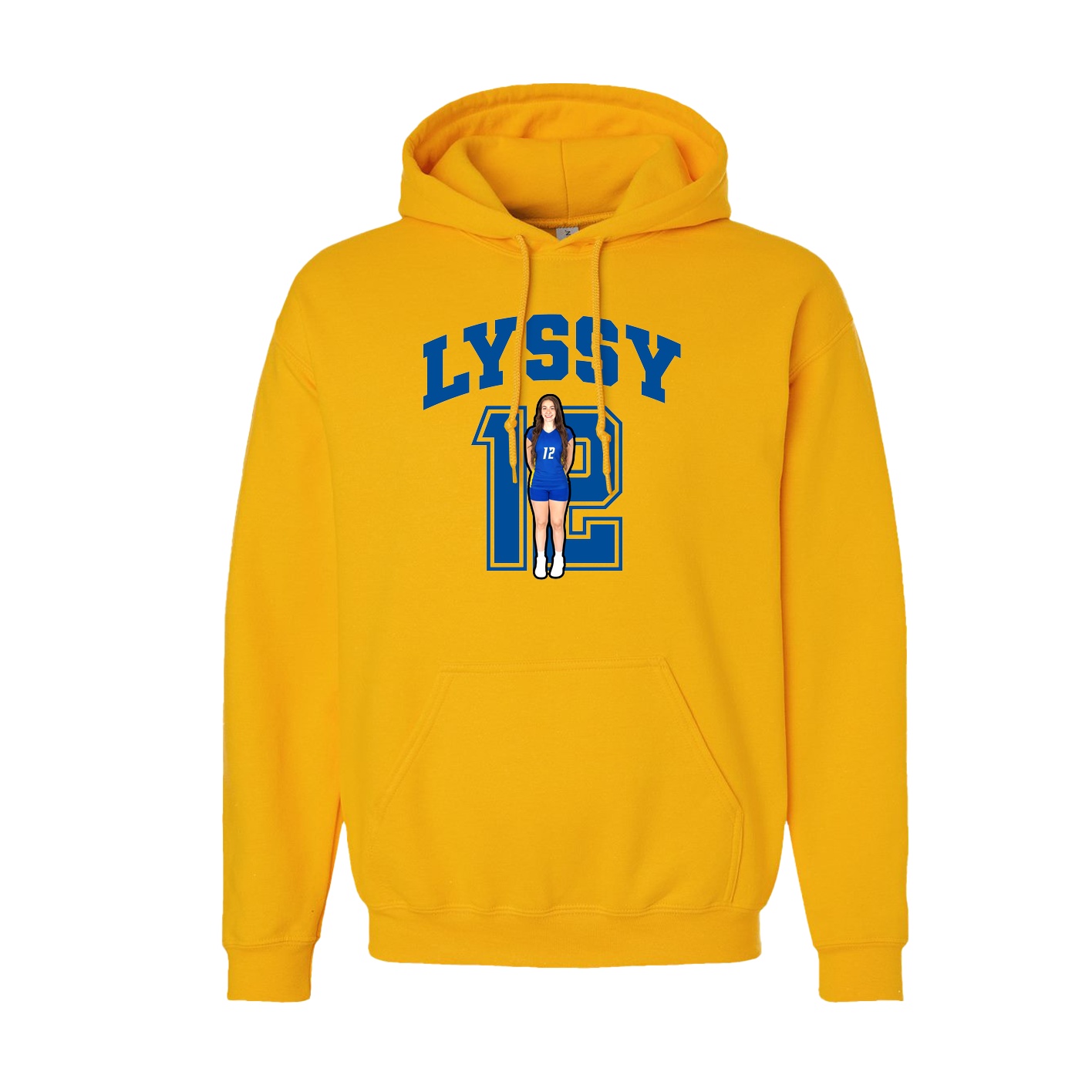 Youth Hoodie — Number in Gold